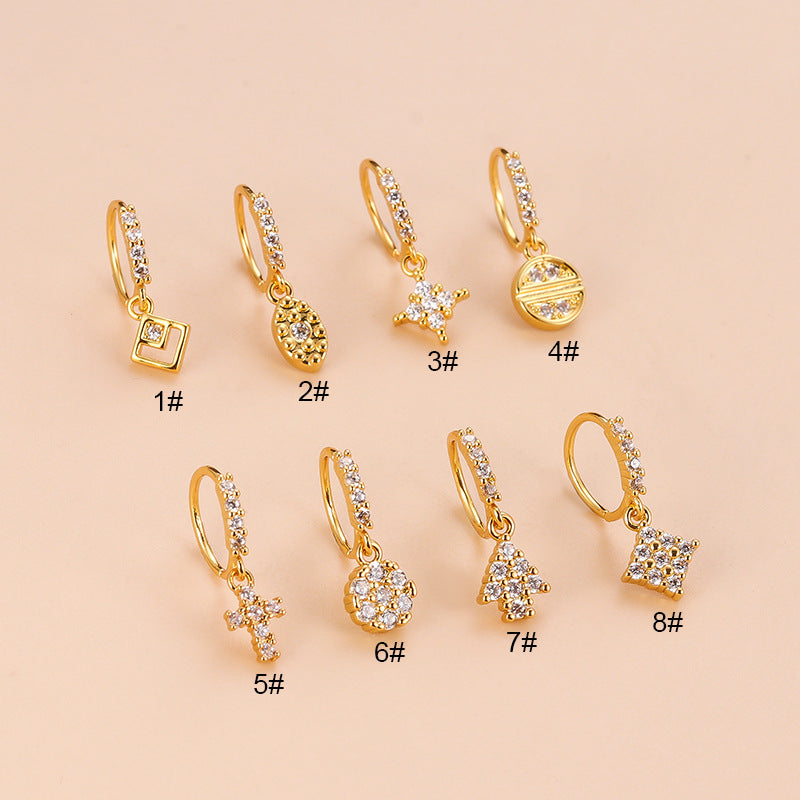 18K Gold Arrow Dangle Hoop Nose Ring - Elegant Body Jewelry for Women | Perfect for Piercing, Parties & Everyday Wear | HSPJ809