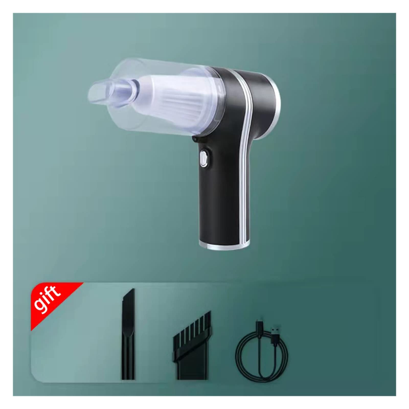 Fangsky 120W Cordless Handheld Vacuum Cleaner - 5500PA Powerful Suction, Mini Gun Style, Portable for Car & Home - Wireless Black - Perfect for Auto Interior Detailing & Quick Home Cleanups