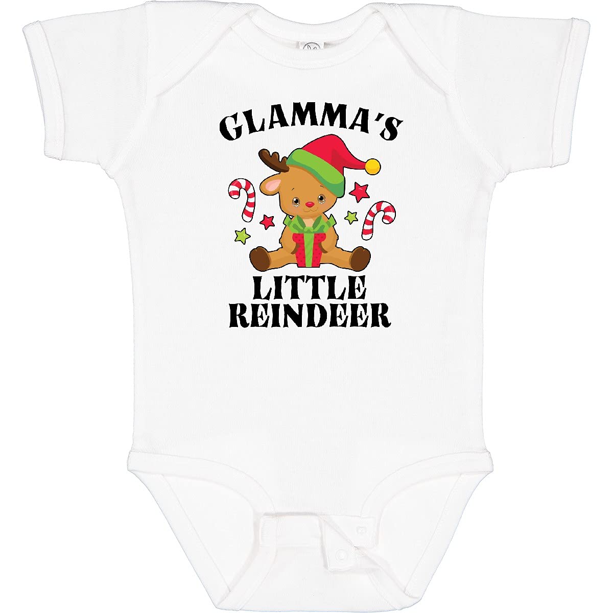 Inktastic Christmas Glamma's Little Reindeer with Candy Canes Baby Bodysuit - Cute Holiday Outfit for Infants & Toddlers - Perfect for Family Photos, Christmas Parties & Festive Celebrations