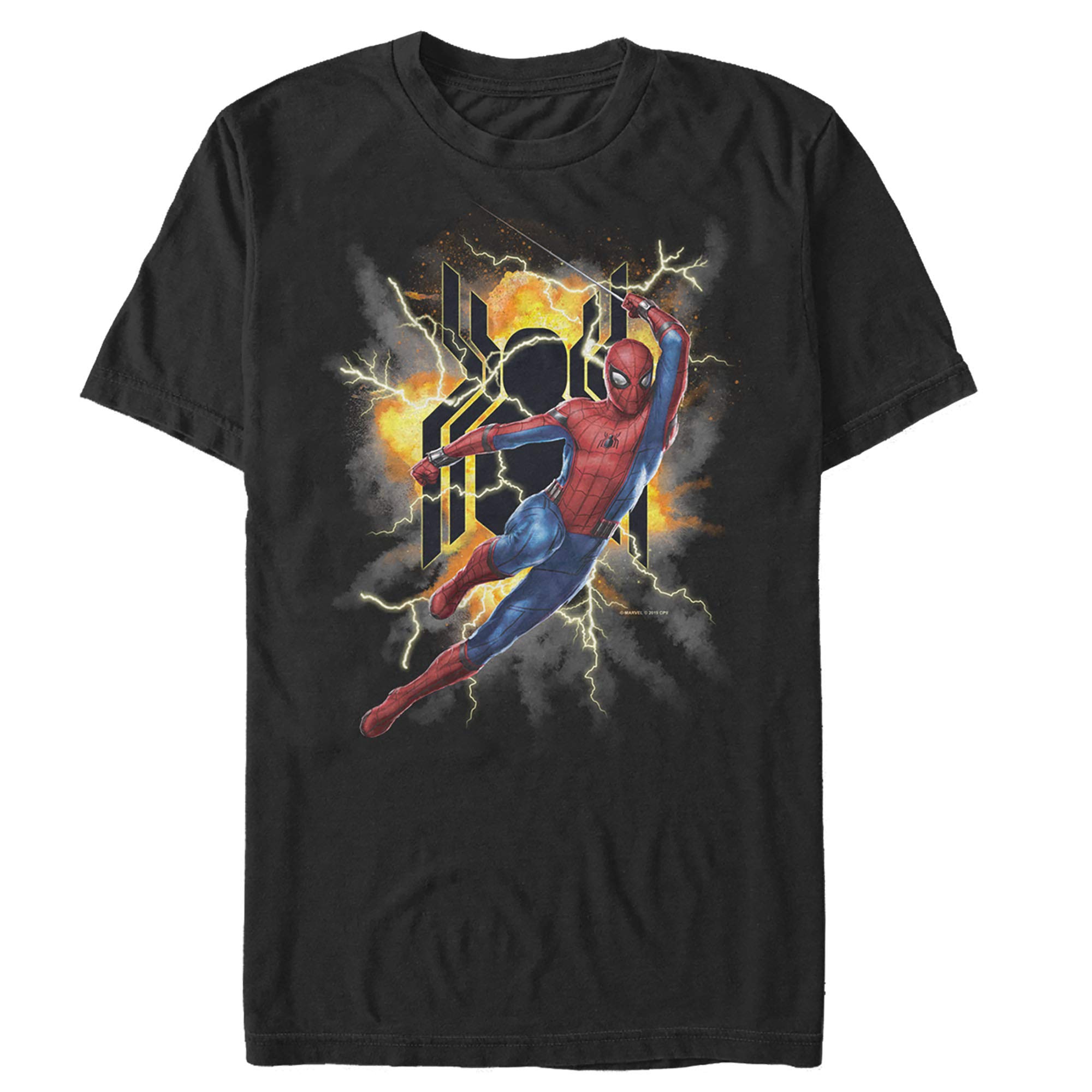 Marvel Men's Spider-Man: Far from Home Lightning Strike Graphic T-Shirt | Superhero Movie Tee for Fans | Casual Wear & Cosplay