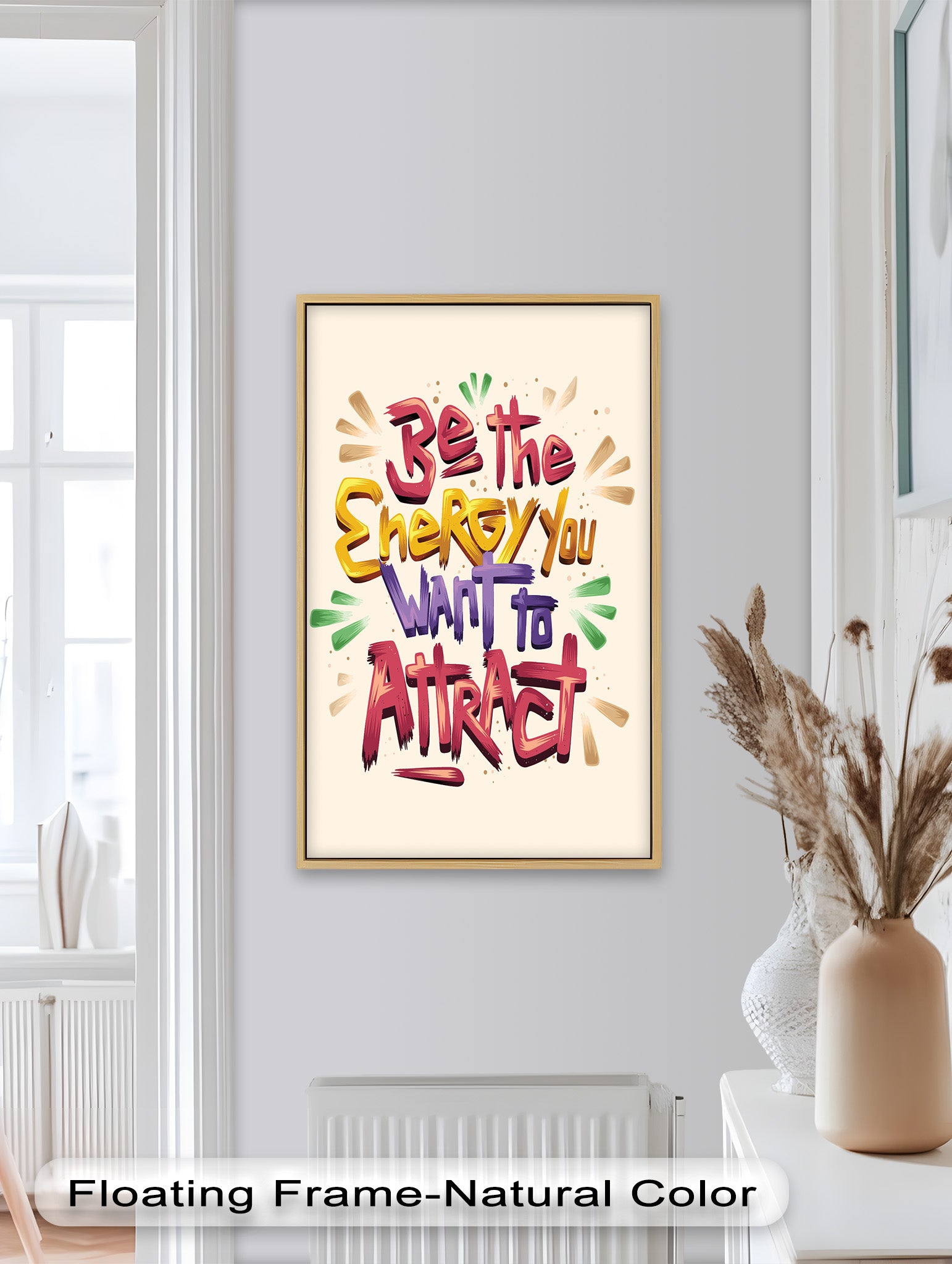 Inspirational Oil Painting - Be the Energy You Want to Attract - Motivational Wall Art for Home, Office & Meditation Space
