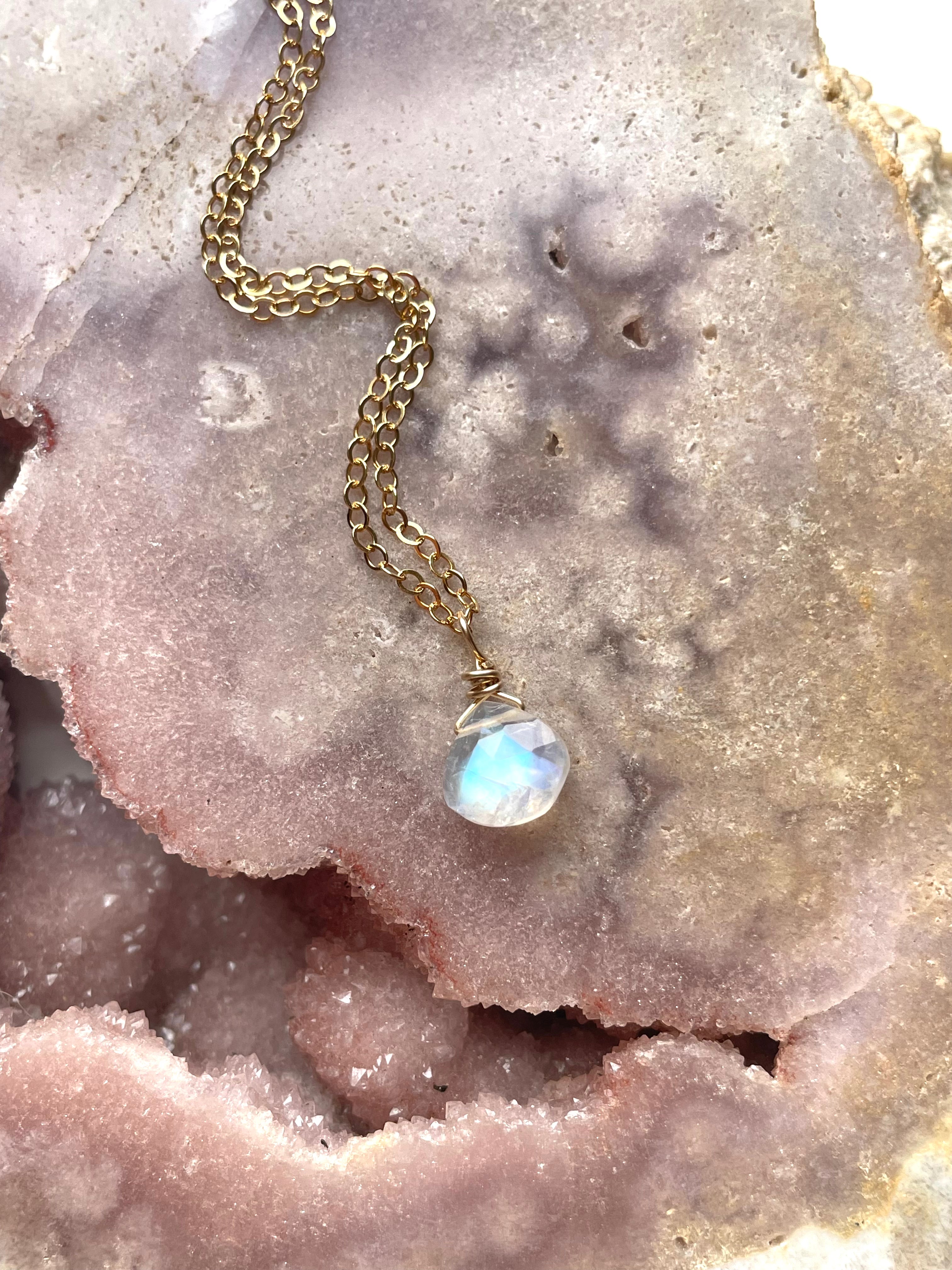 Rainbow Moonstone Pendant Necklace - Dainty Silver Jewelry for Women | Perfect for Everyday Wear, Gifts & Special Occasions