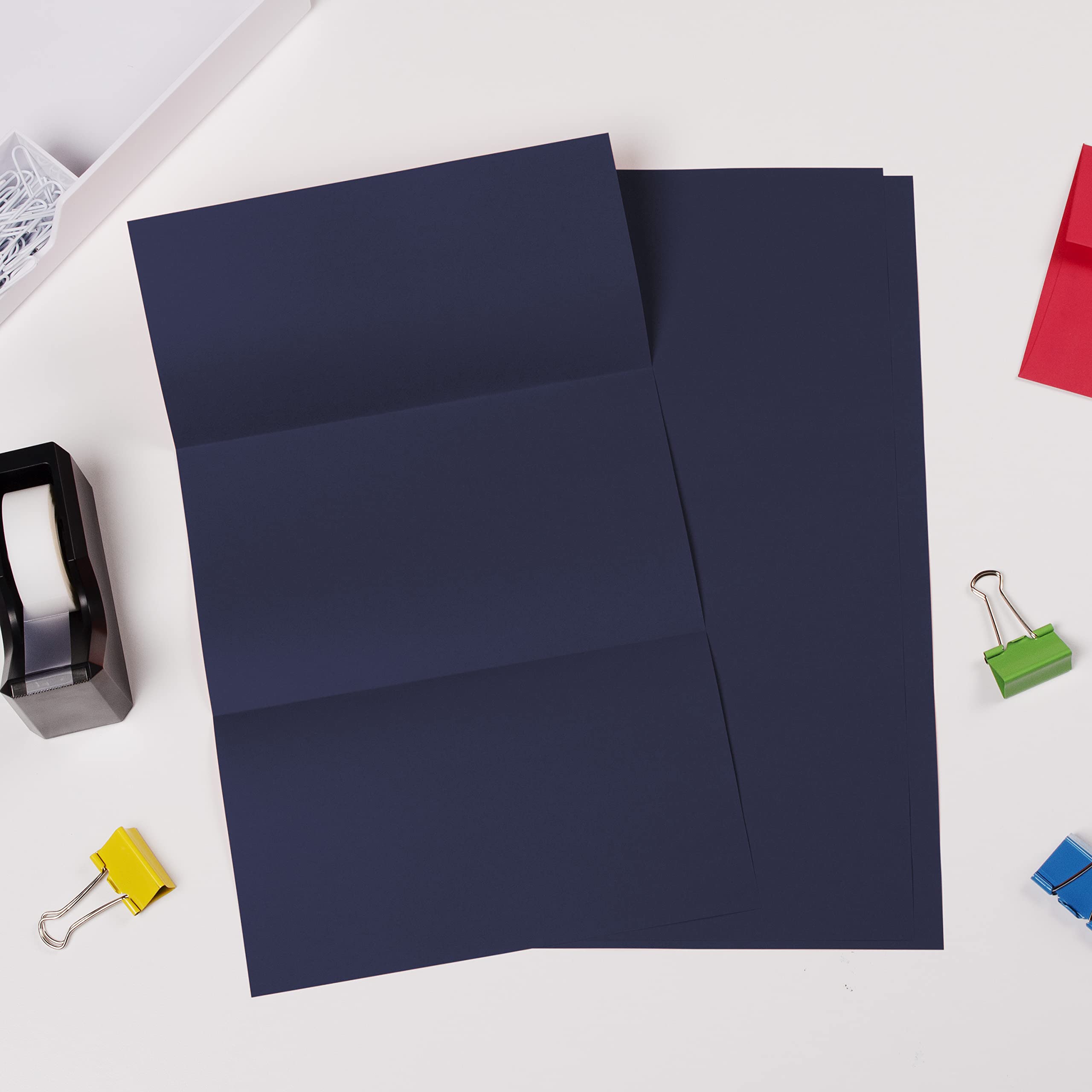 JAM PAPER Legal Size Matte 100lb Cardstock - 8.5 x 14 Inches Cover Paper - 216 GSM Heavy Weight - Navy Blue - 250 Sheets per Pack - Perfect for Business Cards, Invitations & Professional Documents
