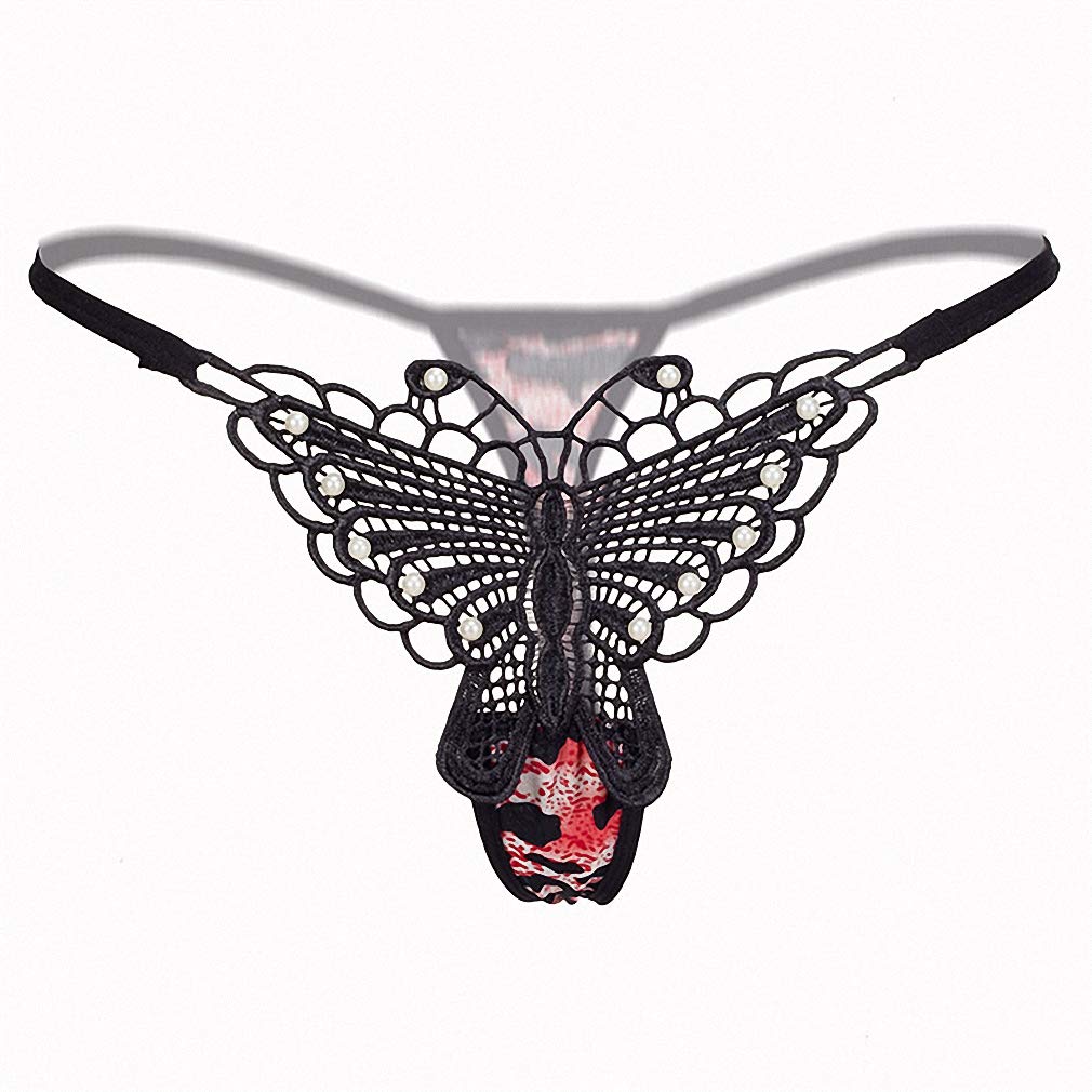 Sexy Women's Leopard Print Thong Underwear with Butterfly Embroidery - Comfortable G-String Panties for Date Night & Special Occasions
