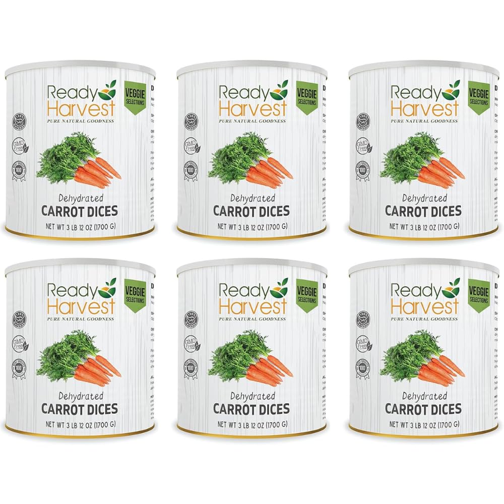 Dehydrated Carrots in #10 Can - 25 Year Shelf Life for Emergency & Survival Food Storage