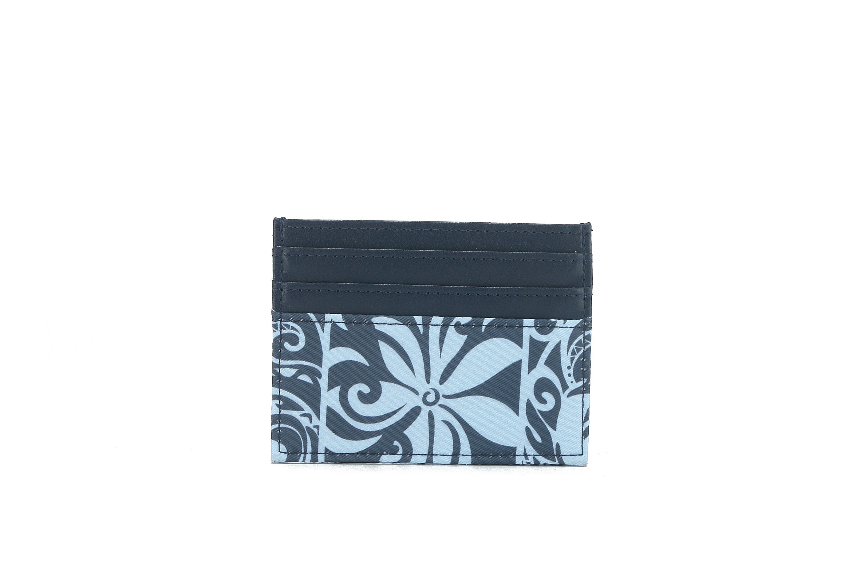 Meilany Keʻolu Tapa Tiare Teal Card Holder - Slim RFID Blocking Wallet for Credit Cards & ID - Perfect for Travel, Work, and Everyday Use