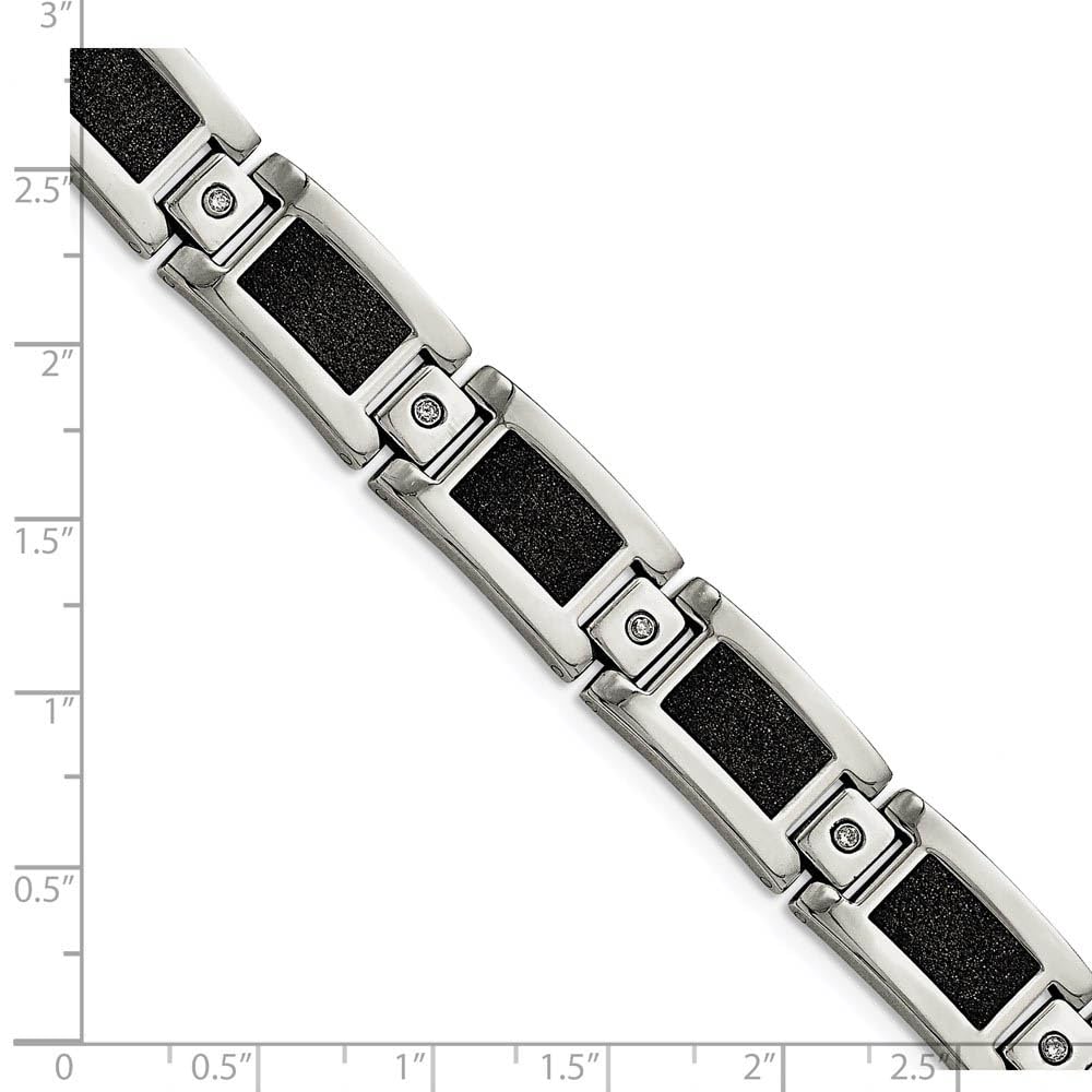 Men's Black Bow Stainless Steel Bracelet - Diamond Polished & Laser Cut Design - 8.25 Inch Adjustable Wristband - Perfect for Gifts, Weddings, and Formal Occasions