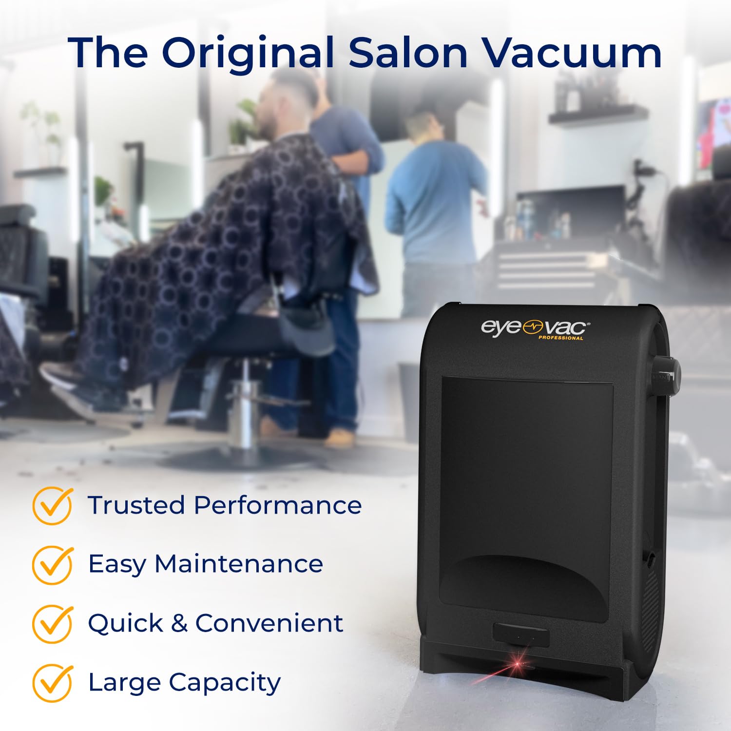 EyeVac Pro Touchless Automatic Dustpan Vacuum - Ultra Fast & Powerful 1400W Corded Canister Vacuum for Pet Hair, Food, Dirt - Bagless with Smart Sensors - Perfect for Salon, Kitchen & Home Cleaning (Black)
