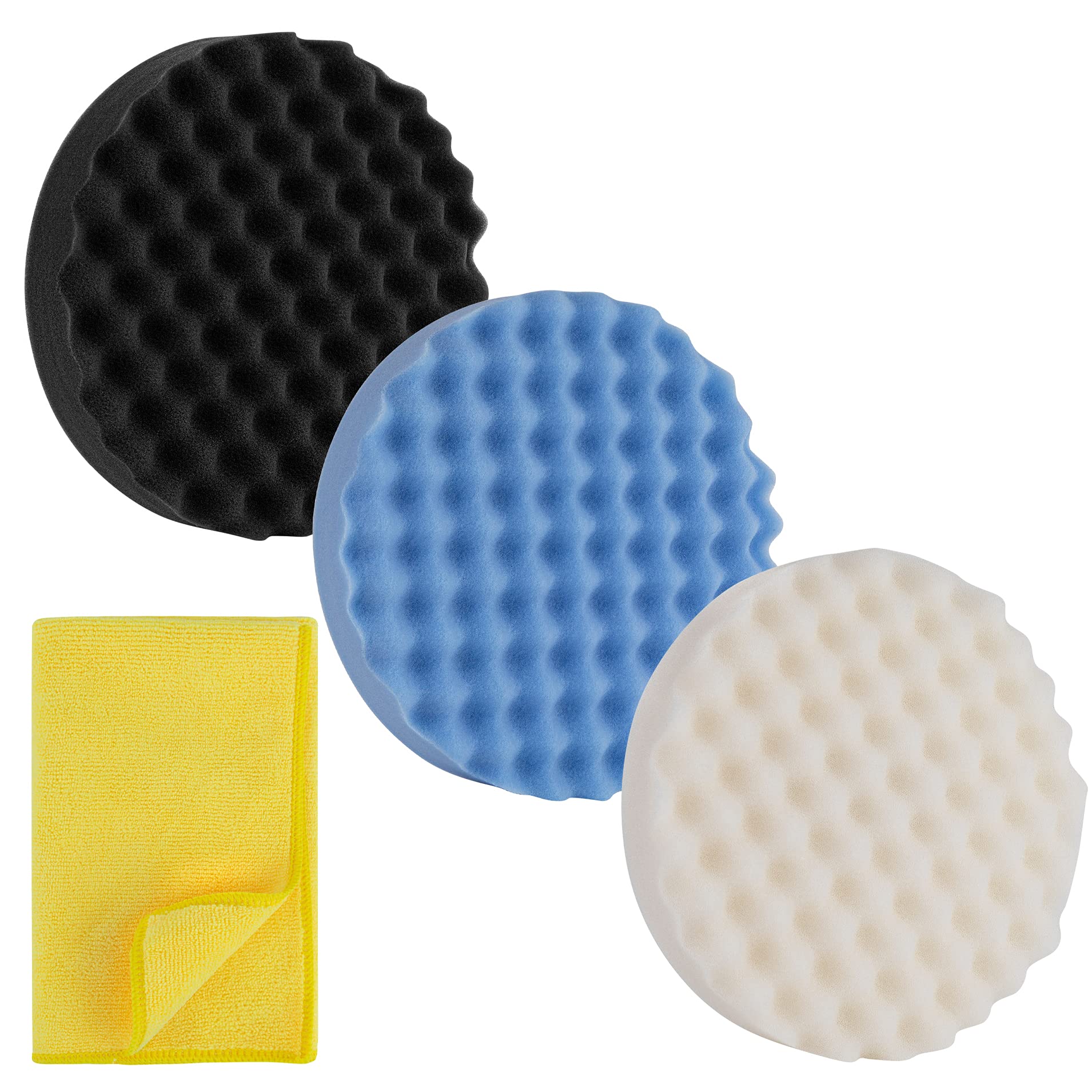 3M Perfect-It Foam Compounding Pads Kit (05737, 05738, 05733) | 8-Inch Buffing & Polishing Pad Set with Microfiber Cloth | Professional Car Detailing & Paint Correction Kit for Auto Enthusiasts & Detailers