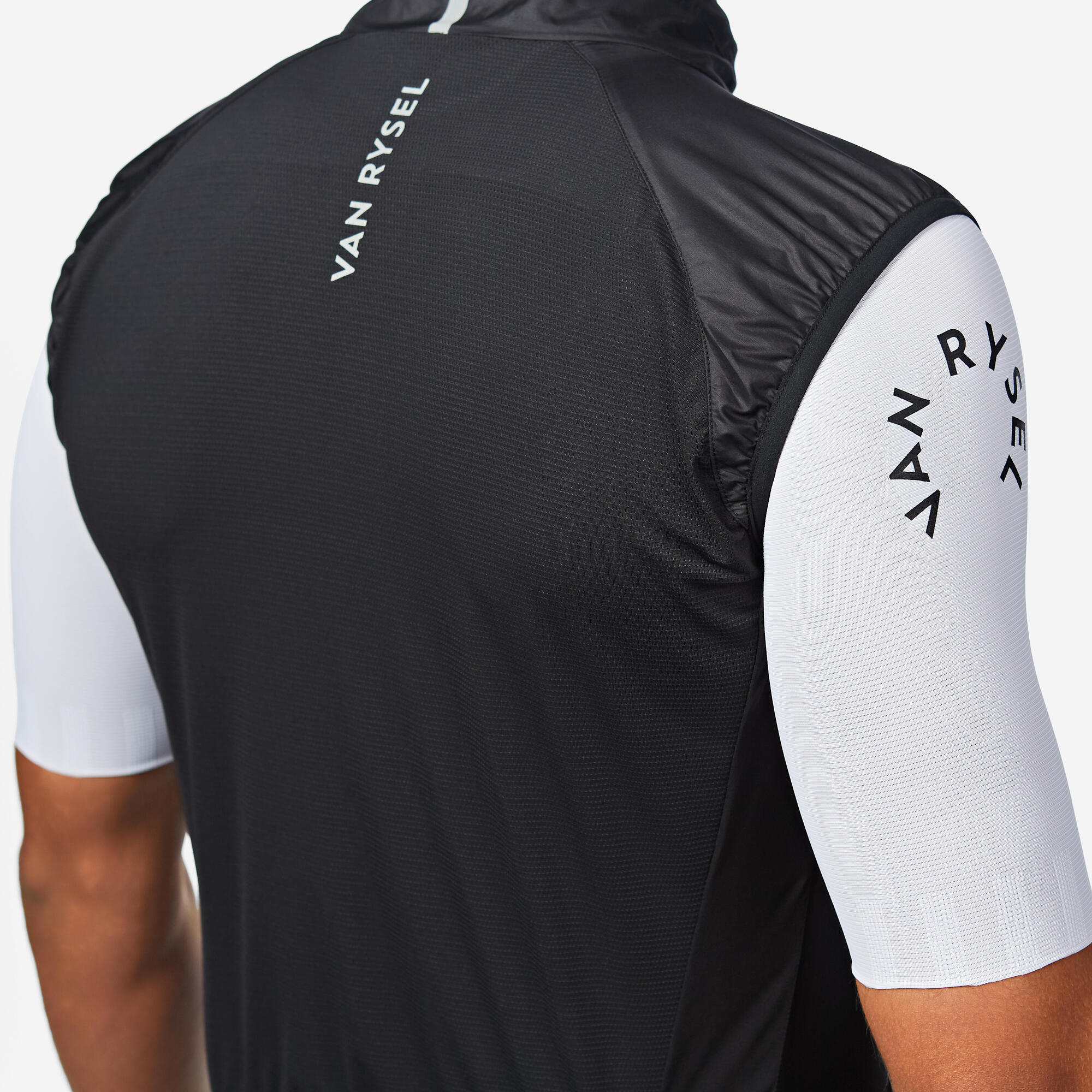 Van Rysel Men's Ultralight Cycling Wind Vest - Breathable & Water-Resistant Running Jacket for Outdoor Sports, Cycling & Jogging