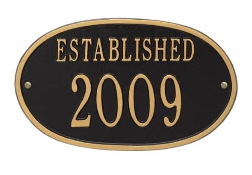 Custom Metal House Sign - Made in USA, Personalized Established Year Plaque #68160 - Perfect for Home Address Display & Anniversary Gifts