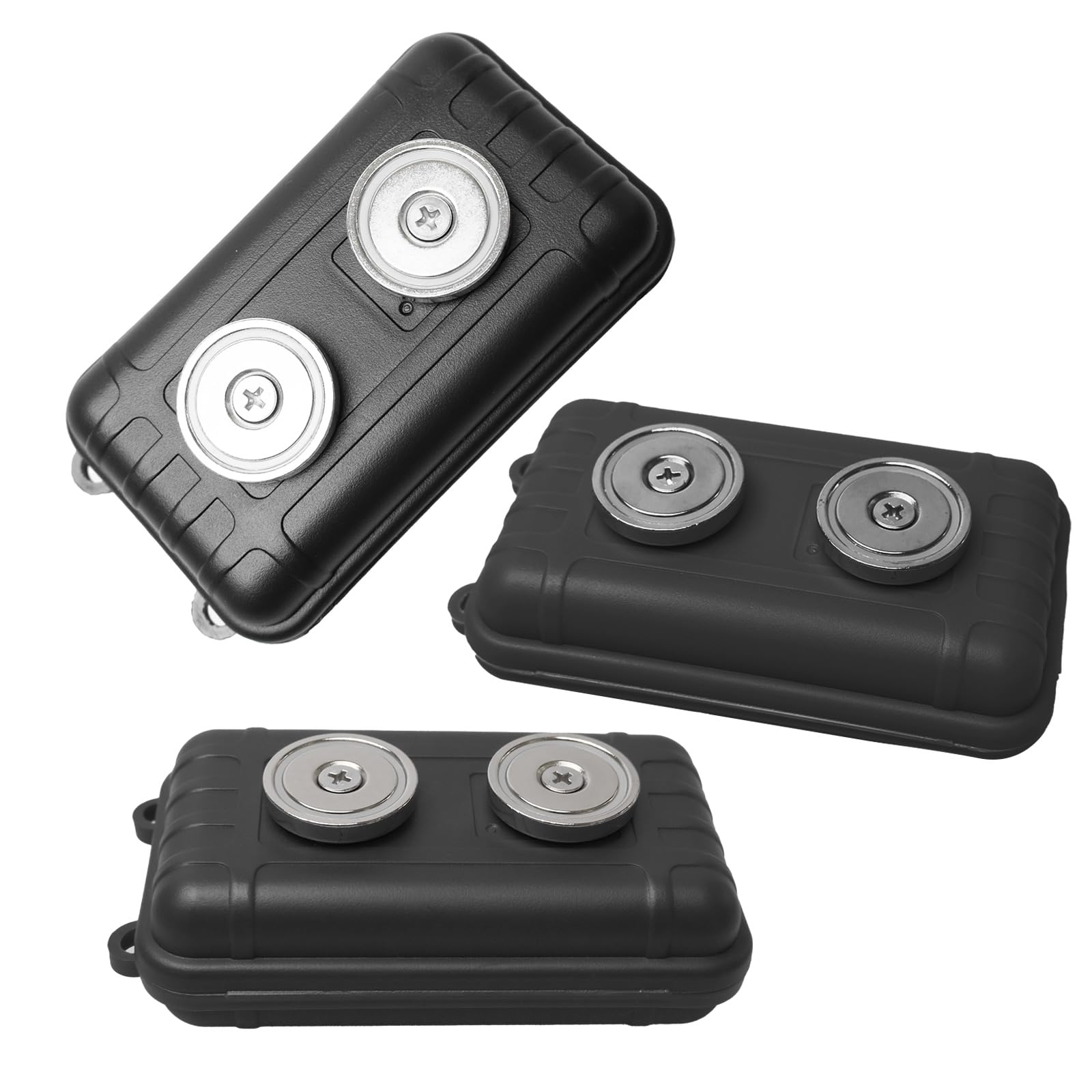 3 Pack Black Waterproof Magnetic Key Holder - Under Car Hidden Key Box for Indoor & Outdoor Use - Secure Key Storage for Home, Garage, Car, RV, and Travel