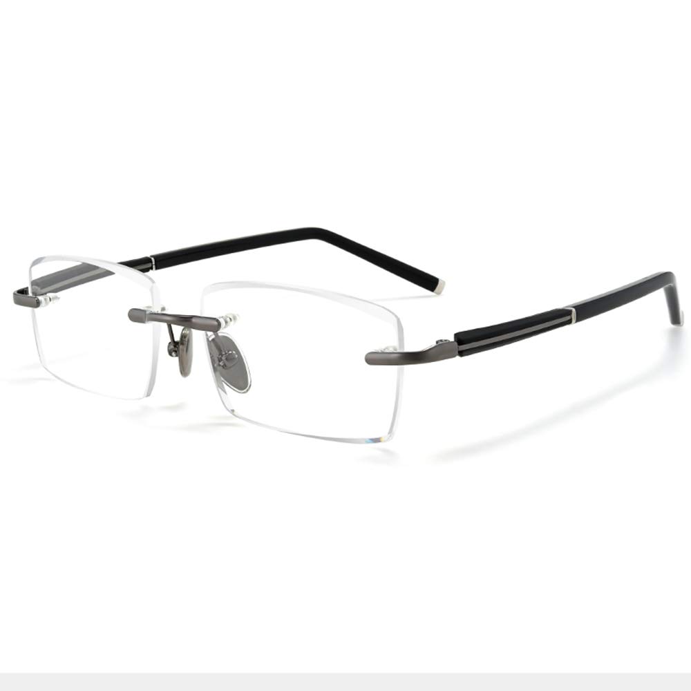 Fashion Rimless Reading Glasses with Diamond-Cut Design - Crystal Clear Vision, Metal Spring Hinges - Perfect for Reading, Computer Work & Daily Use