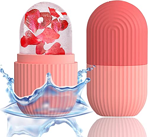 Pink Ice Roller for Face Massage – Cooling Face Roller for Women, Skincare Ice Cube Roller for Glowing & Clear Skin – Reduce Puffiness & Soothe Skin – Perfect for Morning Routine & Post-Workout Recovery