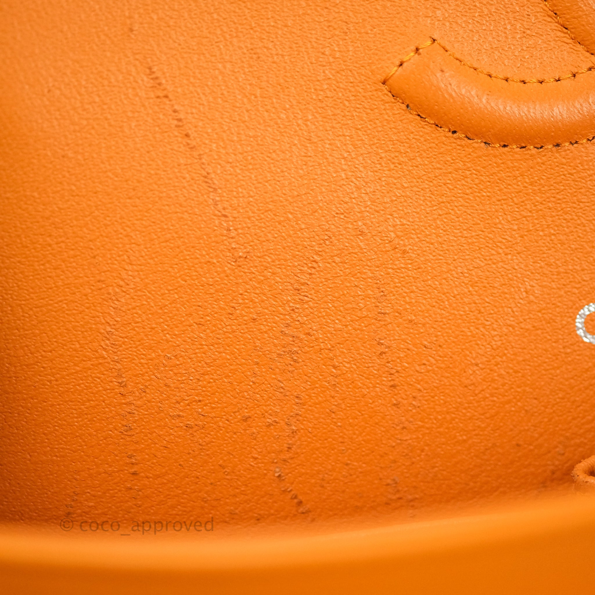 Chanel Classic M/L Medium Double Flap Bag in Orange Patent Leather with Silver Hardware - Perfect for Evening Events & Luxury Fashion Accessories