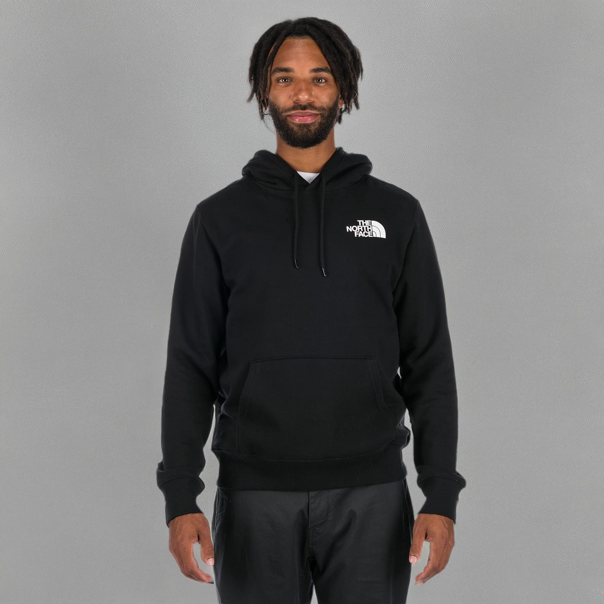 The North Face Men's Box NSE Pullover Hoodie | TNF Black & White | Large Size | Comfortable Fleece Jacket for Hiking, Camping & Outdoor Activities