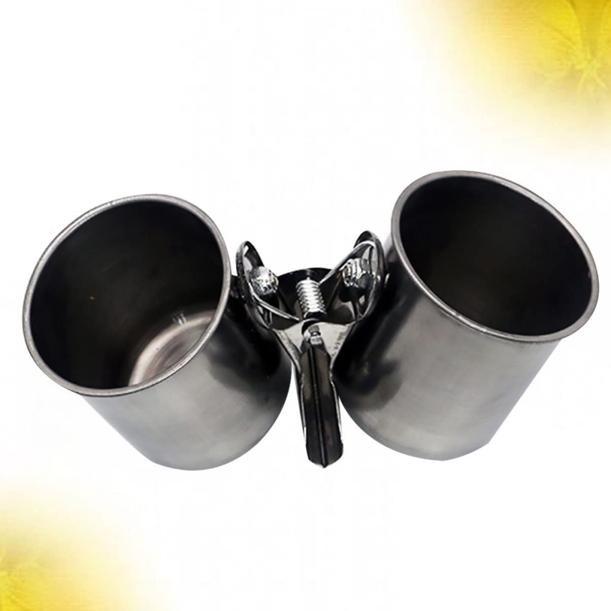 6pcs Stainless Steel Bird Feeding Bowls with Hanging Clamps - Durable Cage Mounted Dishes for Cockatiels, Parakeets & Budgies - Perfect for Small Pet Birds in Cages, Aviaries or Travel Carriers