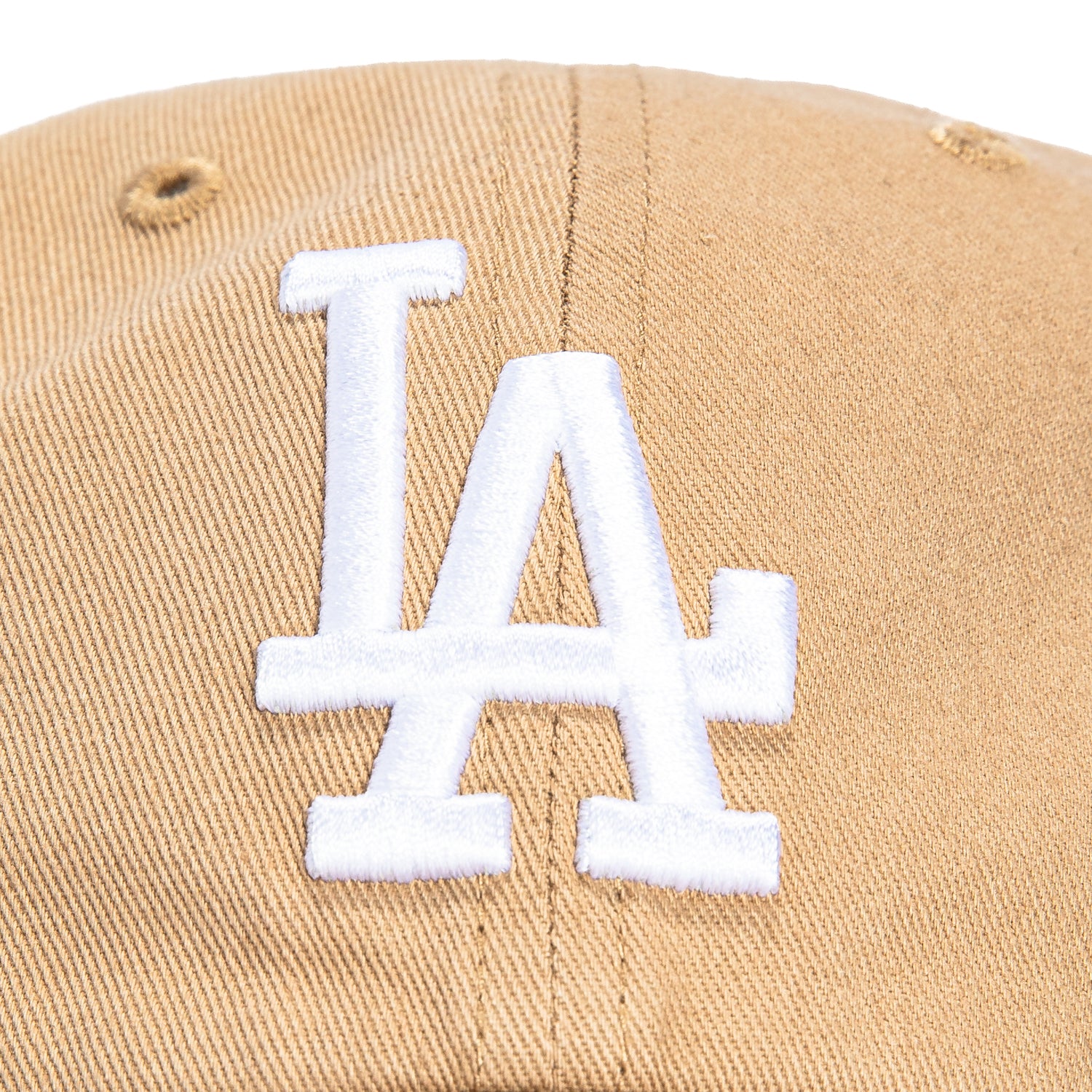 47 Brand Los Angeles Dodgers Adjustable Baseball Cap - Khaki & White Cleanup Hat for Men & Women | Perfect for Games, Outdoor Activities & Casual Wear