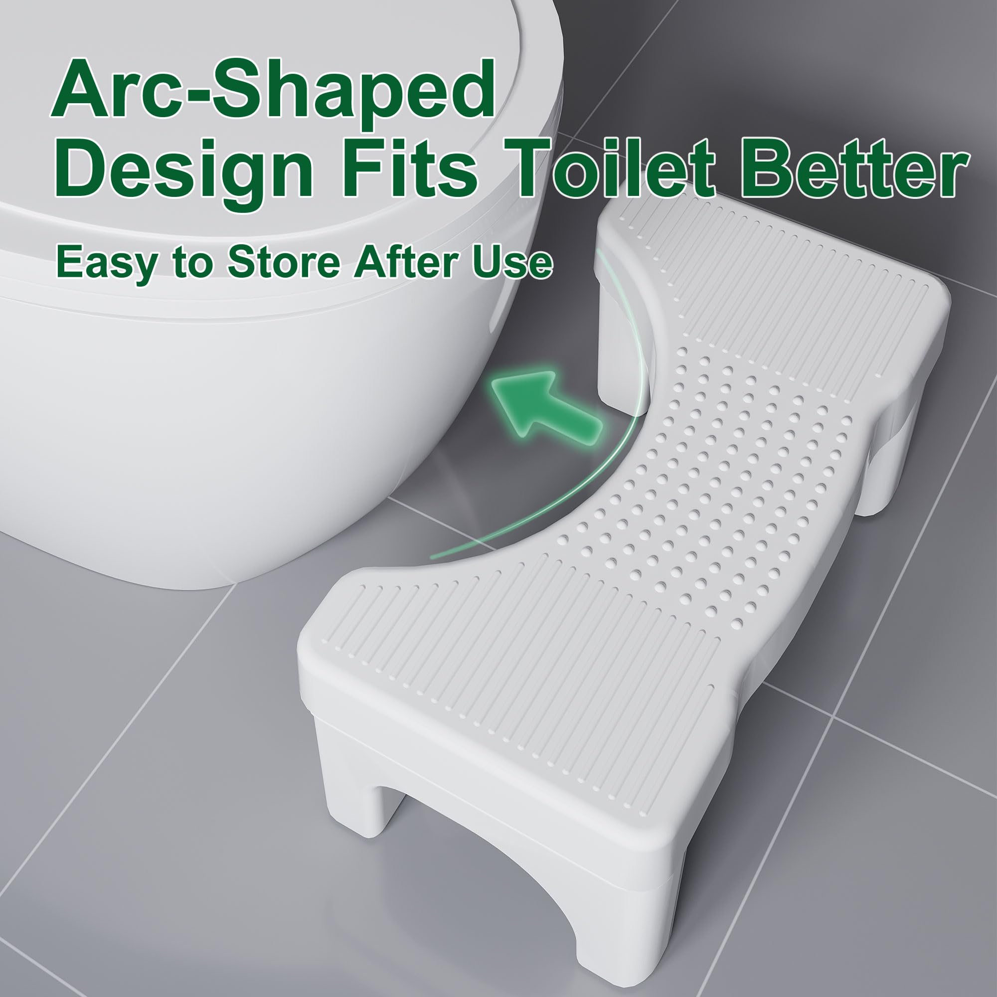 **Ergonomic Toilet Stool for Adults & Kids – Portable Non-Slip Squatting Stool with Patented Design, Improves Posture & Digestion – Perfect for Bathroom, Travel & Home Use**