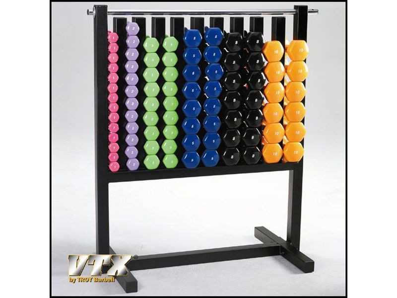 TROY VTX 43 Pair Vinyl Dumbbell Set with Storage Rack - Home Gym Equipment for Strength Training & Weightlifting Workouts