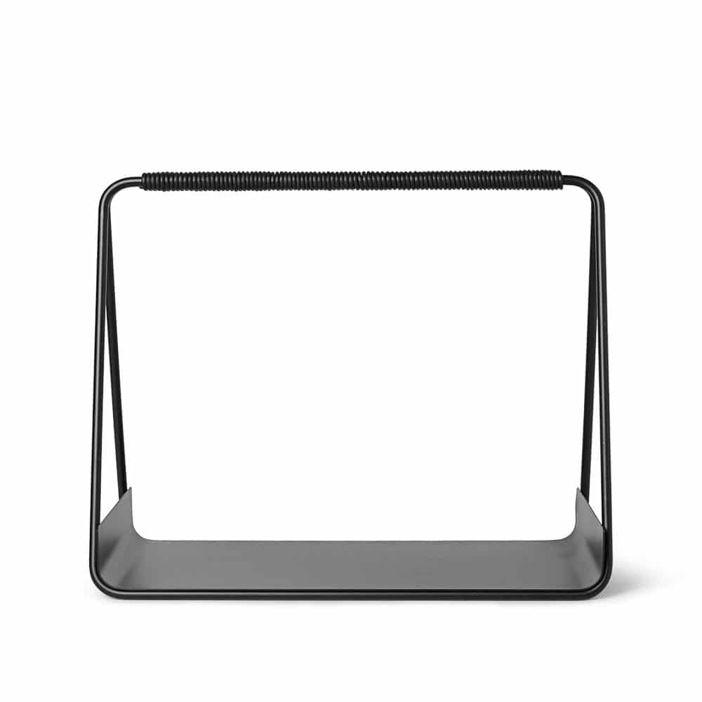 FERM LIVING Port Wood Basket - Black Storage Basket for Home Organization, Bathroom & Bedroom Decor - Handwoven Natural Wooden Basket for Shelves, Laundry, and Closet Storage