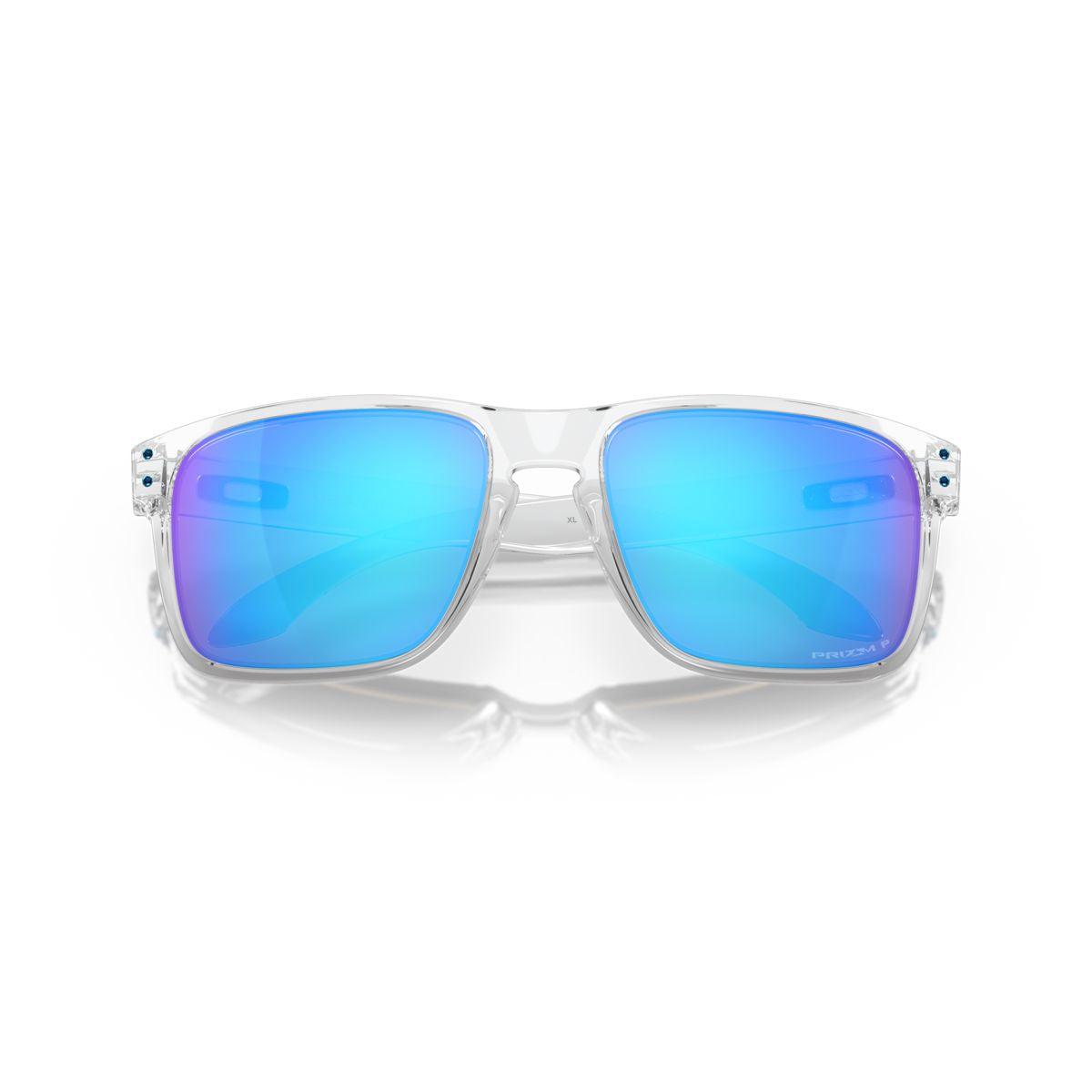 Oakley Holbrook XL Sunglasses - Polished Clear Frame with Prizm Sapphire Polarized Lenses (Model 0OO9417 941707) - Ideal for Outdoor Sports, Driving & Everyday Fashion