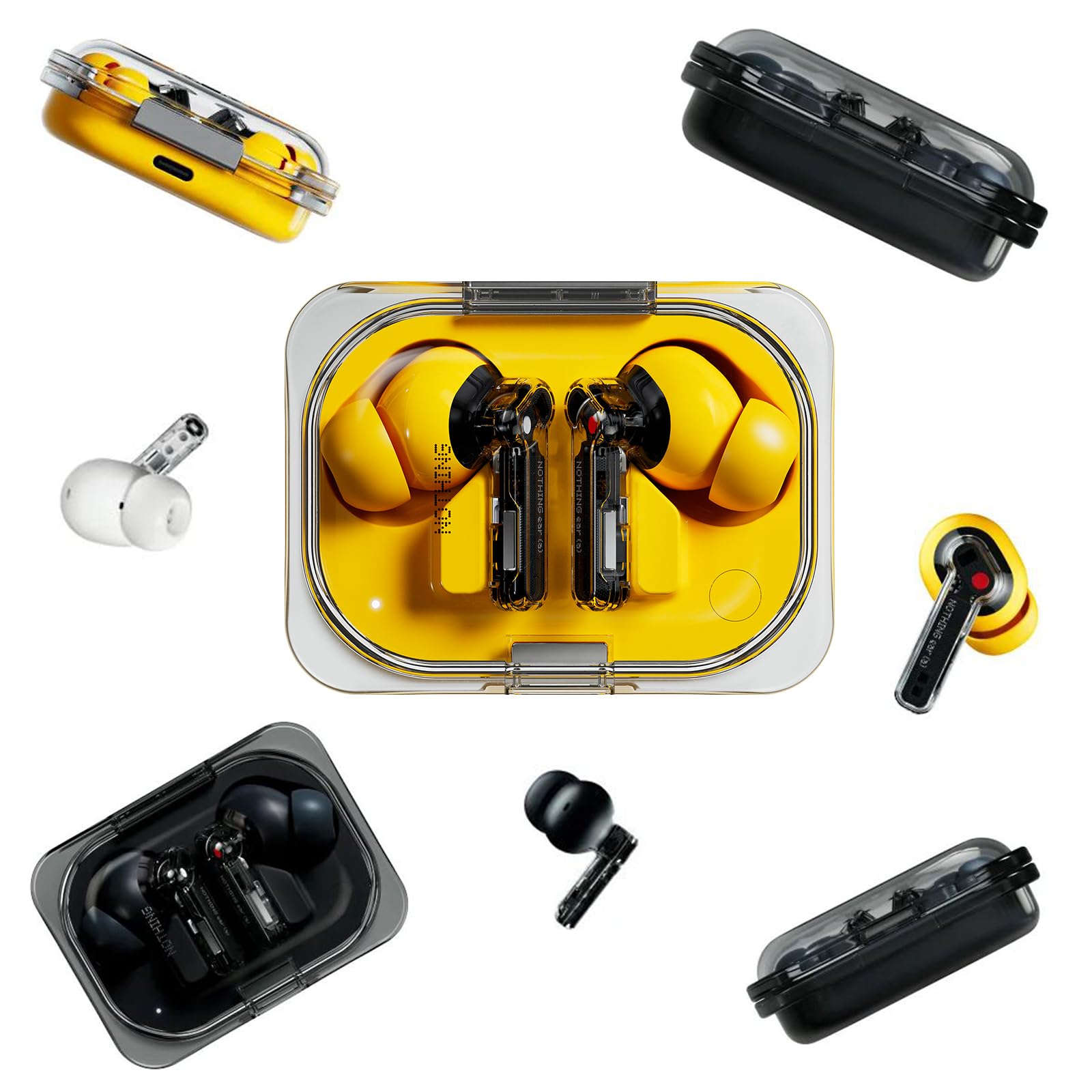 Nothing Ear (a) Wireless Bluetooth Earbuds with ChatGPT Integration - 45dB Hybrid Active Noise Cancelling, Hi-Res Audio, 6 Mics, 42.5H Playtime, Dual Connect - Perfect for Workouts, Commuting & Travel (Yellow)