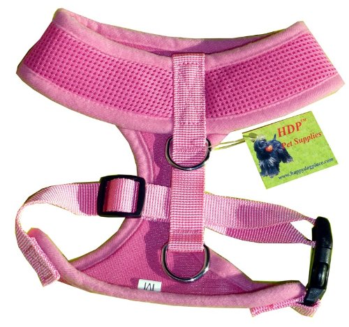 Premium Soft Mesh Dog Harness for Puppies & Small Dogs - Medium Size, Red - Adjustable & Breathable for Walking, Hiking & Travel