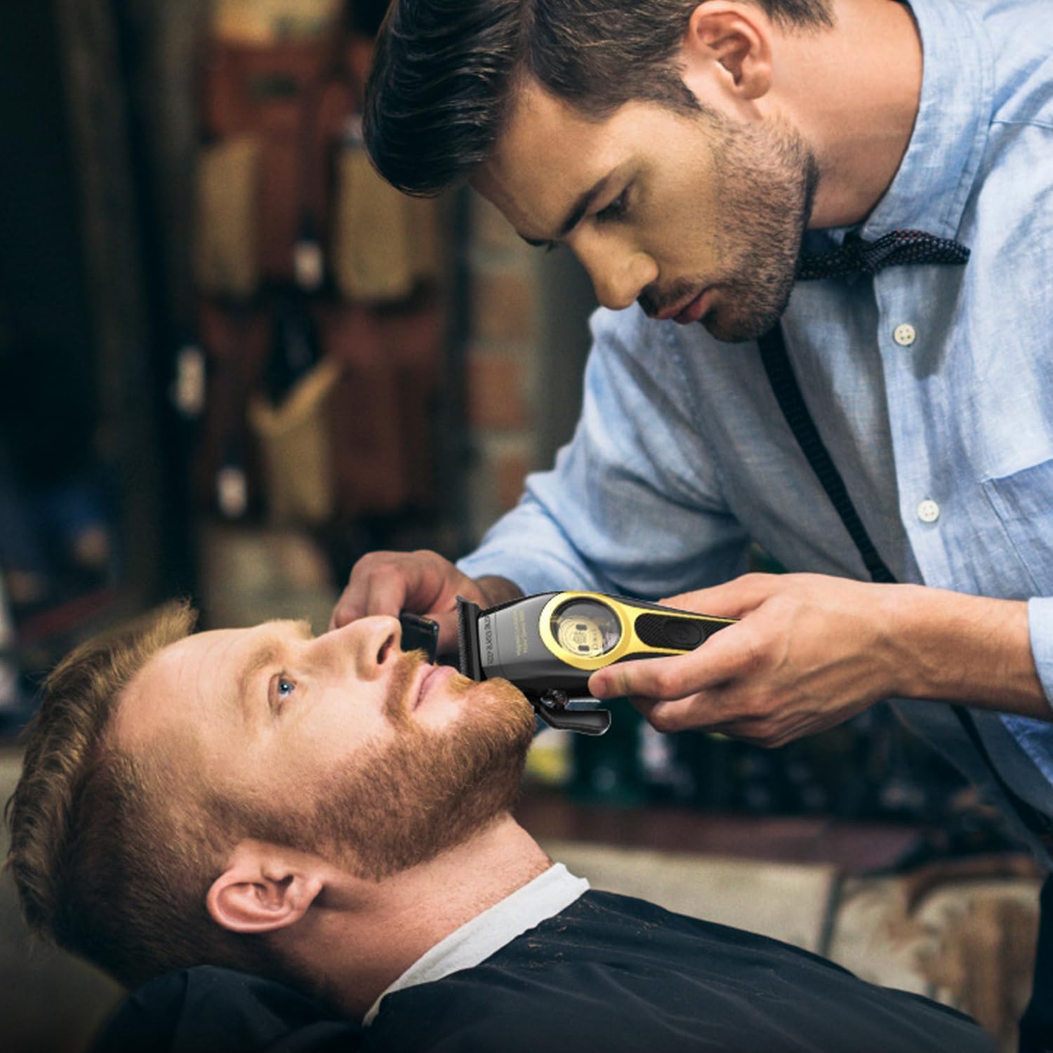 KEMEI 2373 Professional Cordless Hair Clipper for Men - Maglev Brushless Motor, Adjustable DLC Blade Barber Machine - Perfect for Home Haircuts, Salon Styling & Beard Trimming