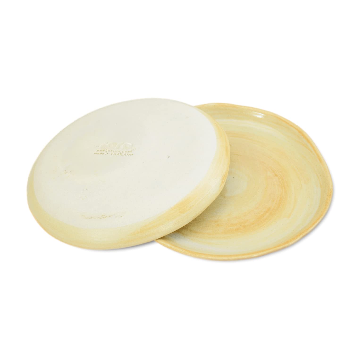 Organic Style 7 Inch Brown Ceramic Stoneware Sandwich and Dinner Plates Set of 2 - Eco-Friendly Durable Dishware for Everyday Meals, Parties & Home Decor