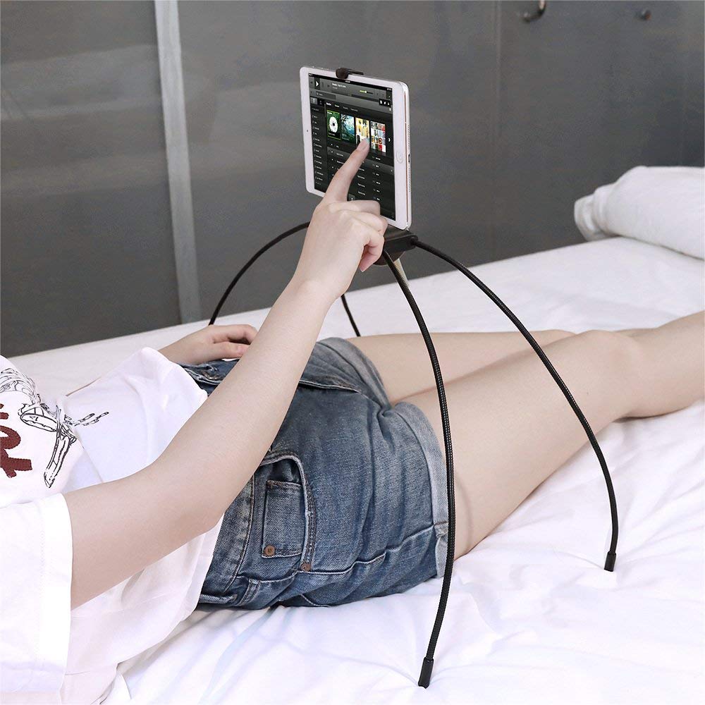Adjustable Tablet Holder - Trescopes Spider Stand for Bed, Sofa, Car & Uneven Surfaces | Portable Phone & iPad Stand for Reading, Watching Movies & Hands-Free Use