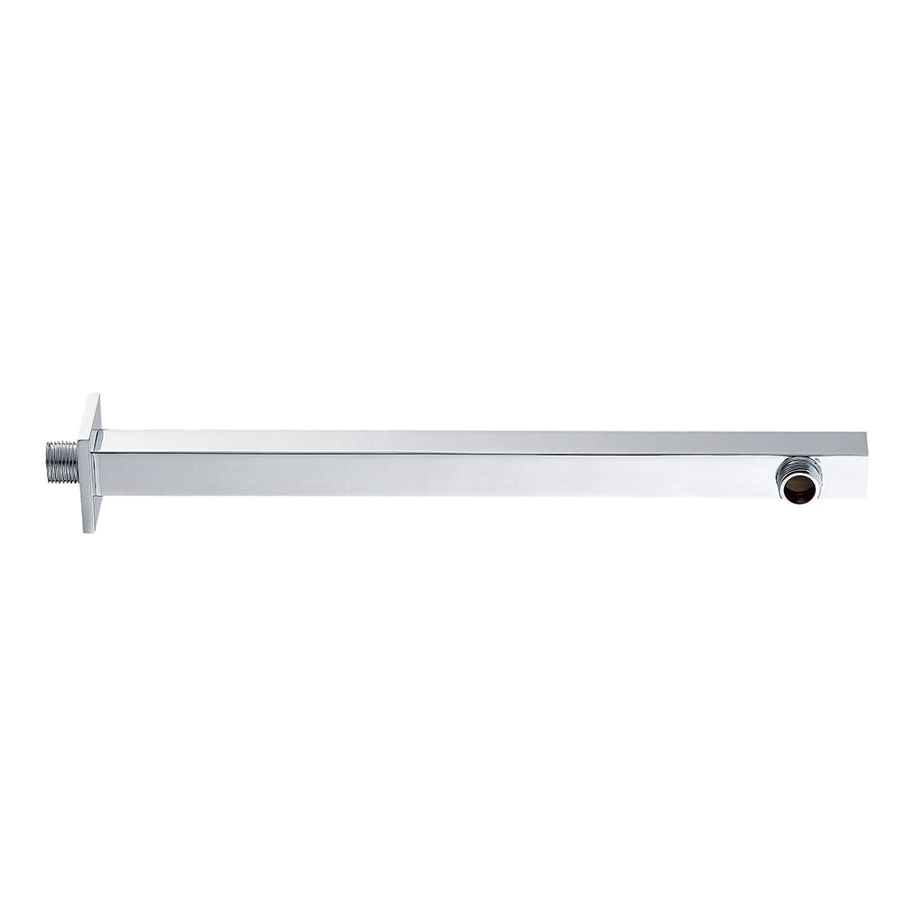 DAX 18-Inch Brass Square Shower Arm with Chrome Finish - Heavy Duty Bathroom Fixture for Modern Showers (DAX 1011 450 CR) | Perfect for Bathroom Renovations & Spa-Like Upgrades