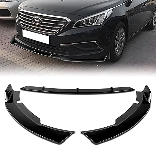 3PCS Front Bumper Body Kit Spoiler Lip + 6PCS Side Skirt Extensions Splitters Diffuser for 2015-2017 Hyundai Sonata - 86
