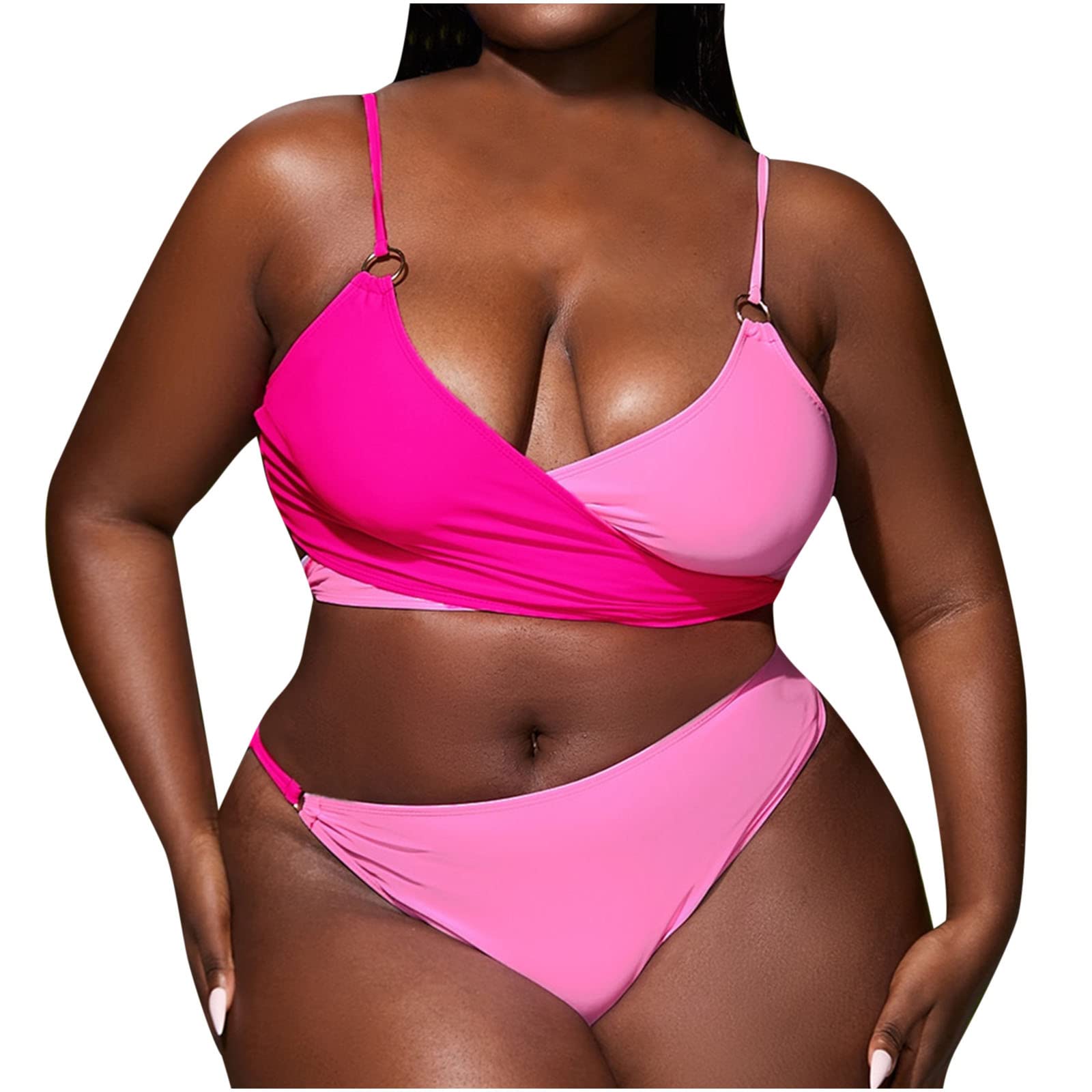 JINMGG Women's 2 Piece Sexy Plus Size High Waist Swimsuit - High Waisted Bikini Bathing Suit for Women, Perfect for Beach Vacation, Pool Party & Summer Swimwear