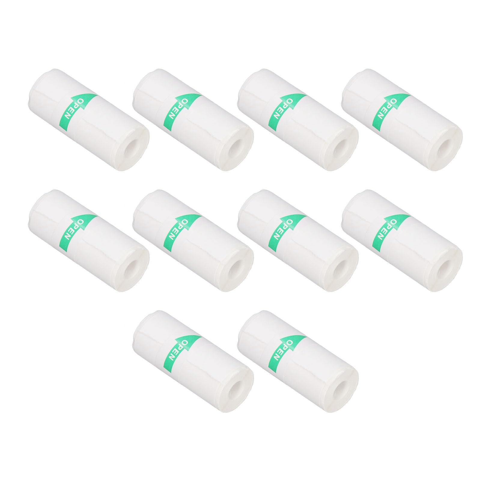 10 Rolls Self-Adhesive Label Printer Paper - 57x25mm Portable Mini Sticker Paper for Photos, Shipping Labels & Organizing | Perfect for Home, Office & Small Business Use
