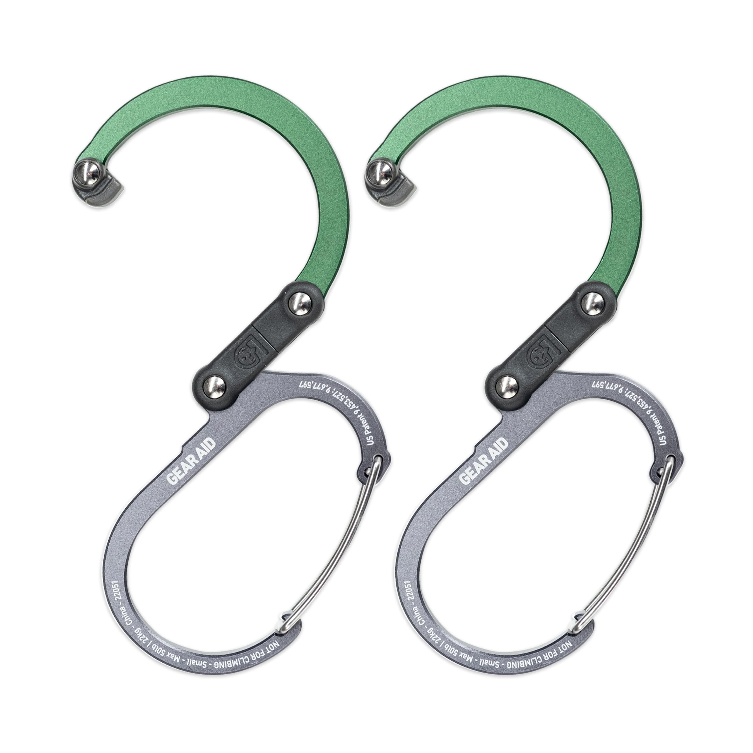 GEAR AID HEROCLIP Small Carabiner Hook - Heavy Duty Clip for Bags, Purses, Helmets & Water Bottles - Perfect for Camping, Hiking, Travel & Everyday Use