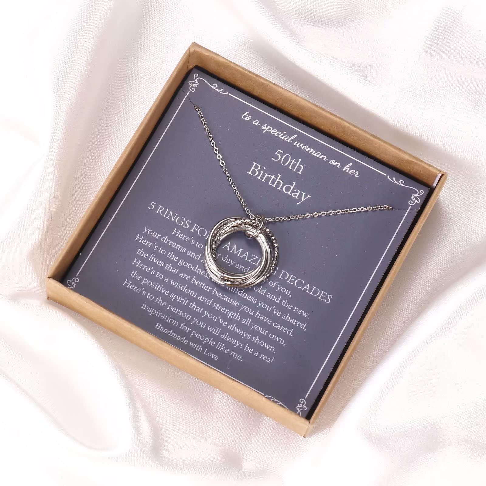 Elegant Sterling Silver Circle Necklace - Perfect 30th 40th 50th 60th 70th 80th 90th Birthday Gift for Women - Jewelry for Anniversary, Mother's Day & Special Occasions