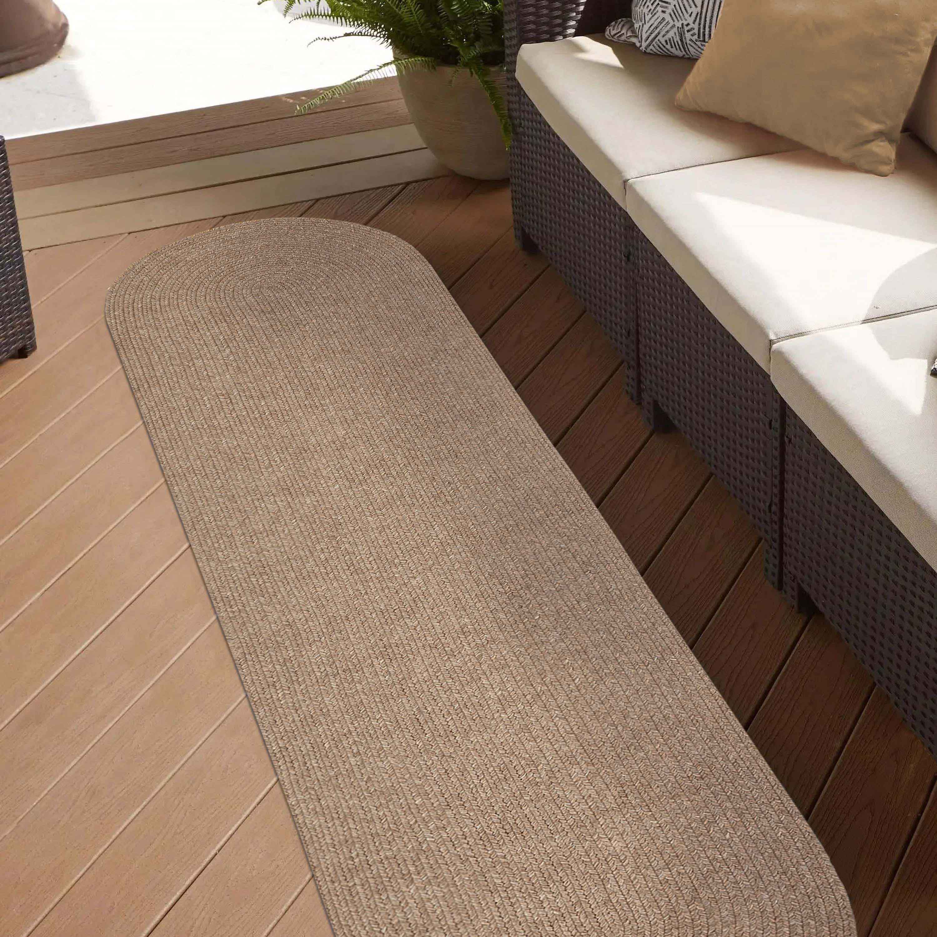 Classic Braided Area Rug - Non-Slip Indoor/Outdoor Oval Rug for Living Room, Bedroom, Patio & Deck - Soft & Durable Home Decor