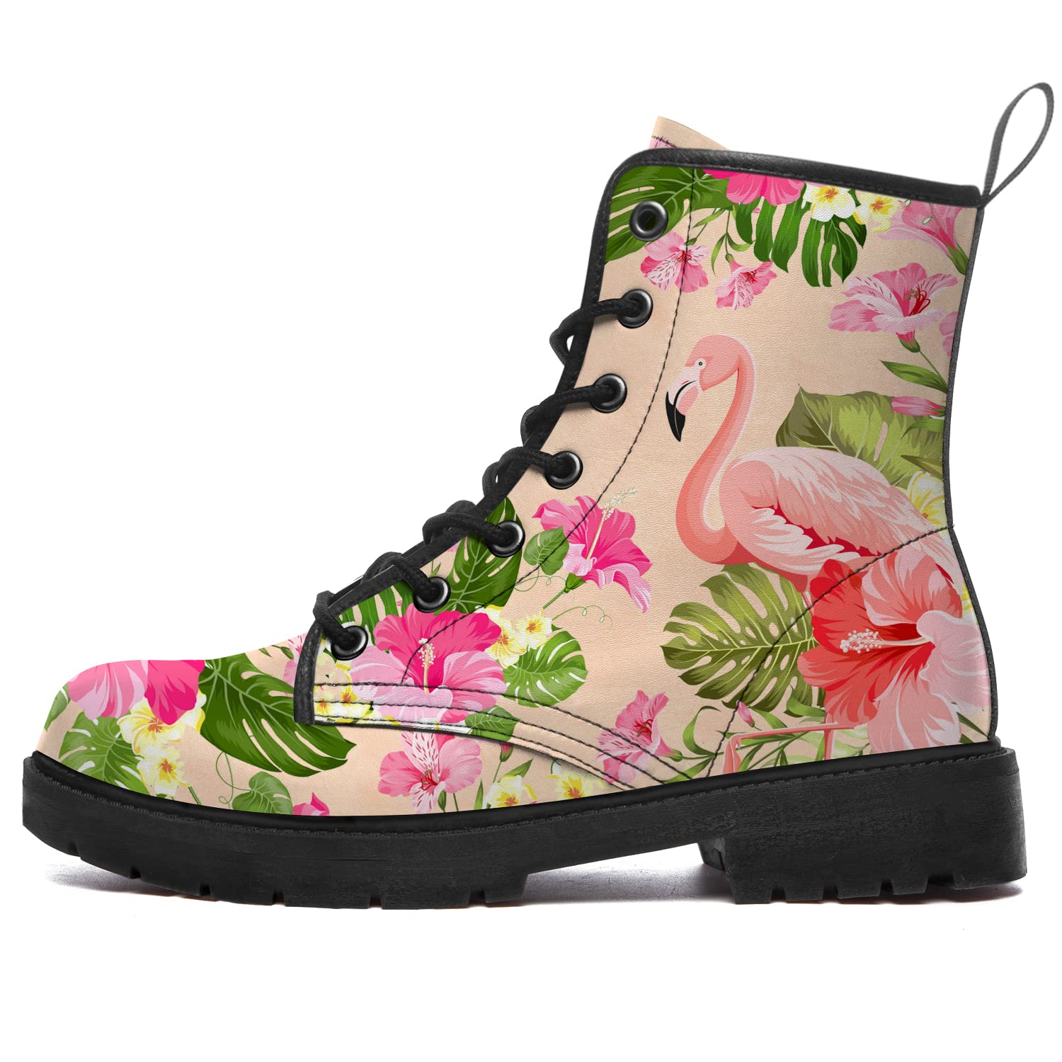 Flamingo Combat Boots for Women & Men - Waterproof Anti-Slip Lace Up Ankle Boots - Perfect for Hiking, Work & Winter Outdoor Activities