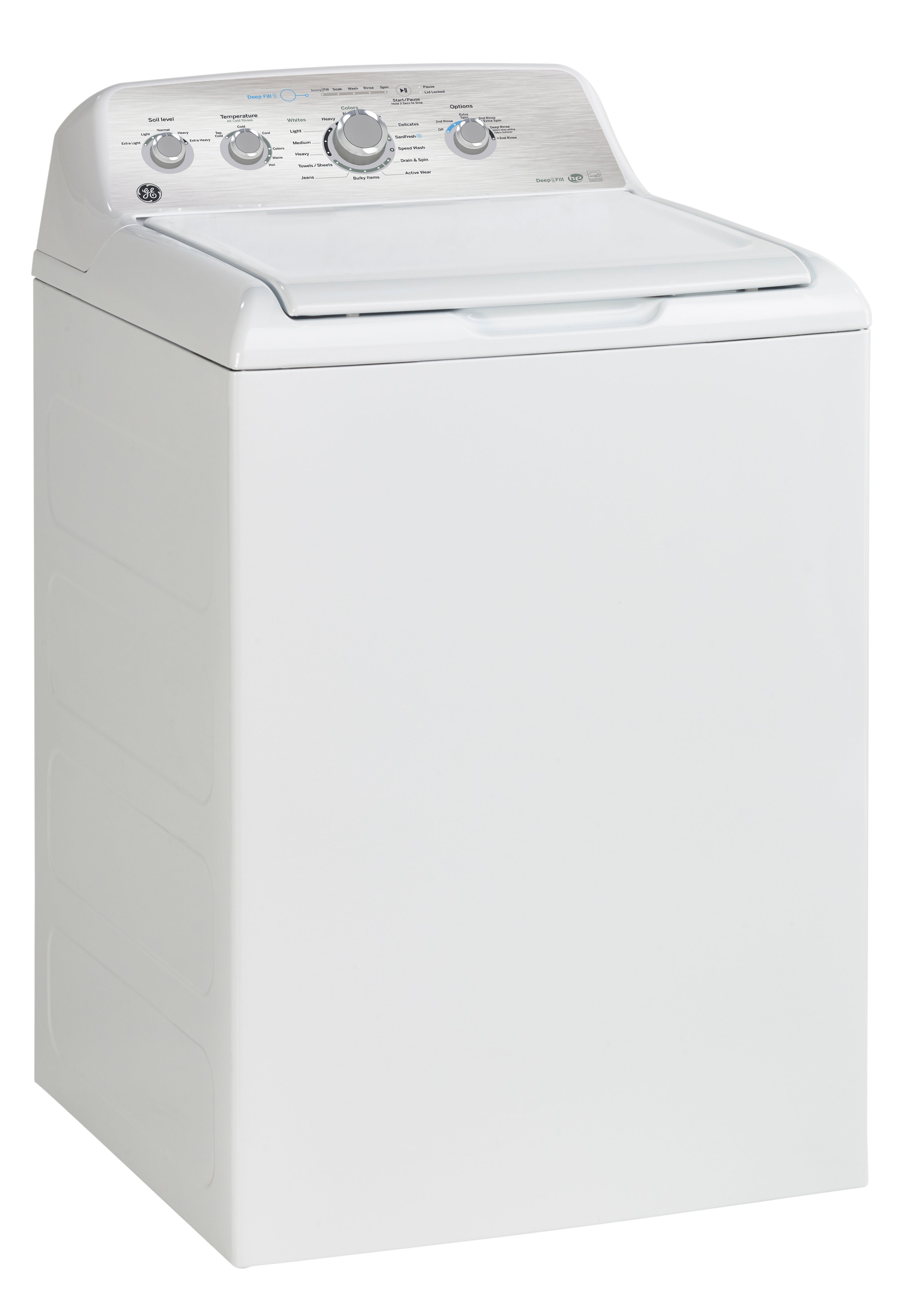 GE GTW550BMRWS 5.0 Cu. Ft. White Top Load Washer with SaniFresh Cycle - Perfect for Large Families & Allergy Sufferers - Removes 99.9% of Bacteria