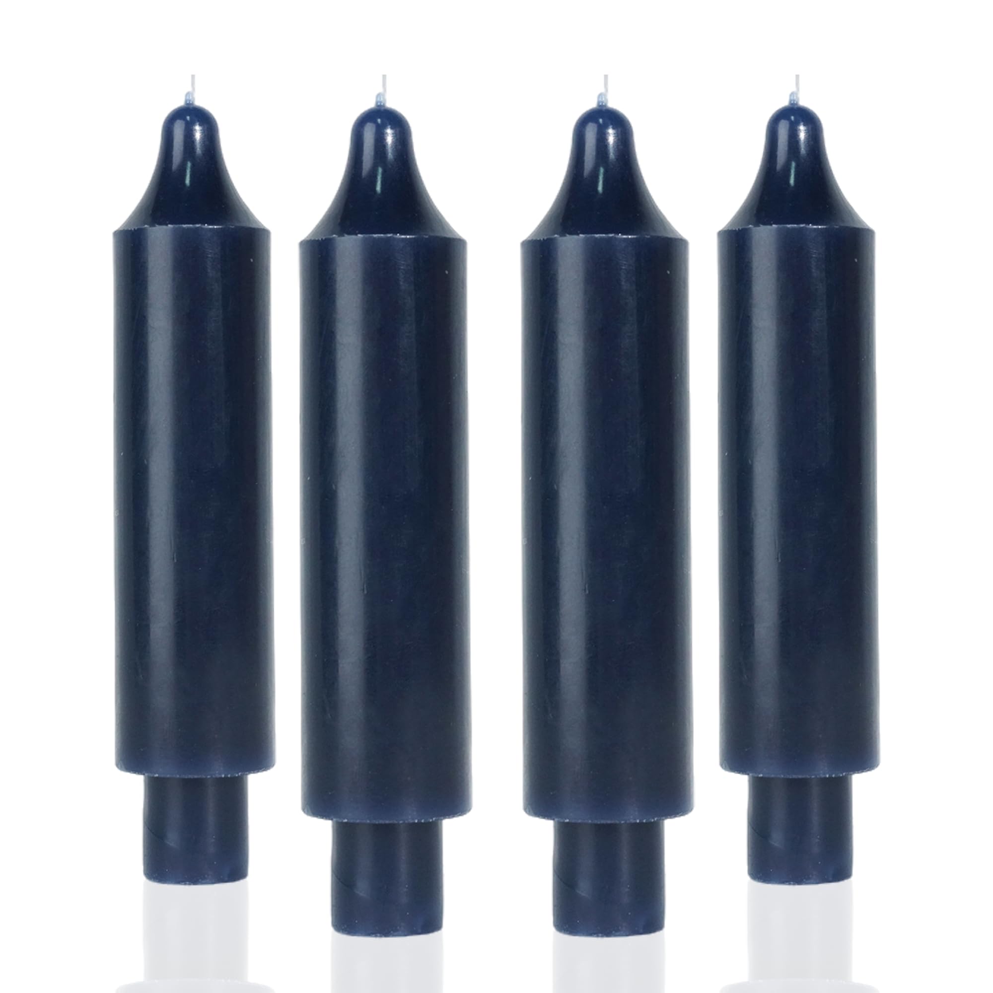 Navy Blue Taper Candles 6.5 Inch - Dripless Dinner Candles for Wedding Decor, Party Centerpieces & Romantic Home Dining (Set of 4) - Perfect for Tablescapes, Holiday Decor & Candlelight Dinners