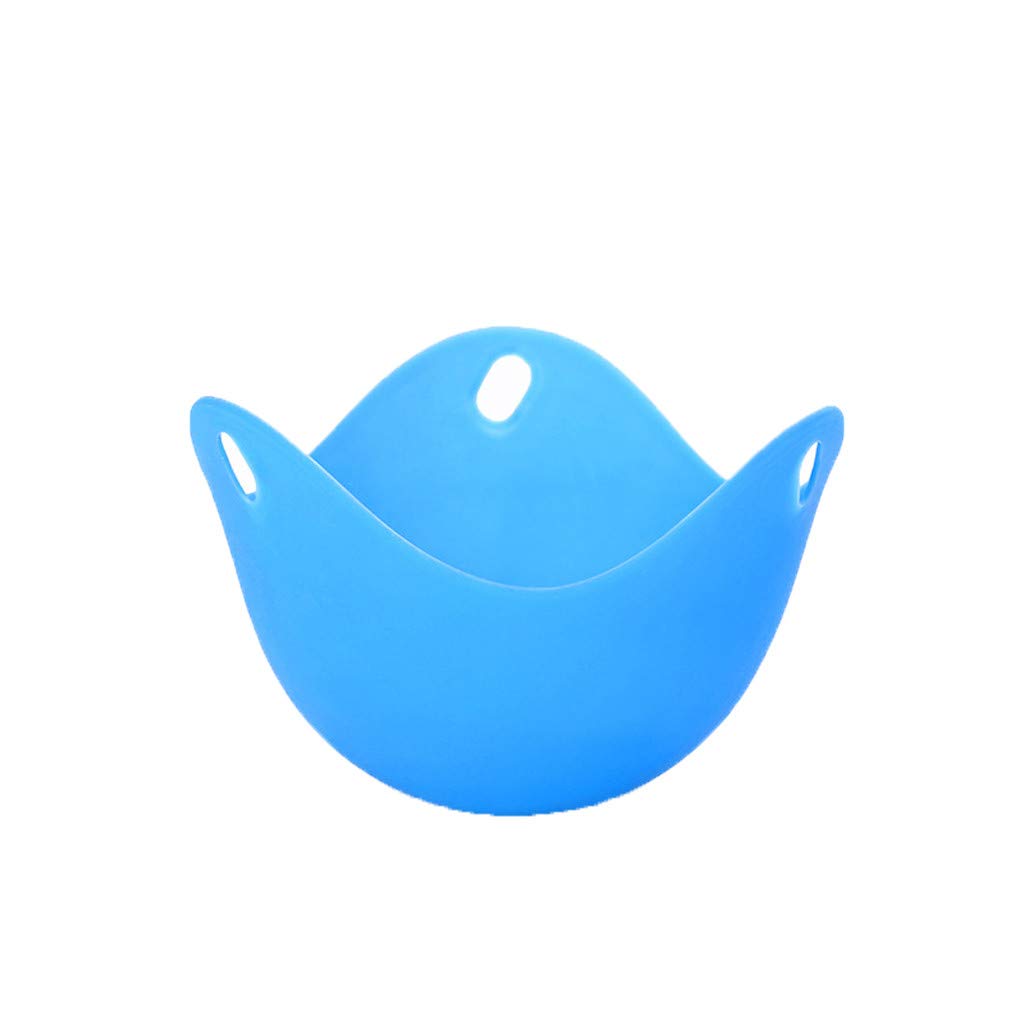 UPhost8 Silicone Egg Poacher Pods - Set of 4 Microwave-Safe Poaching Cups for Perfect Poached Eggs - Blue Kitchen Cookware for Breakfast, Baking & Steaming (One Size)