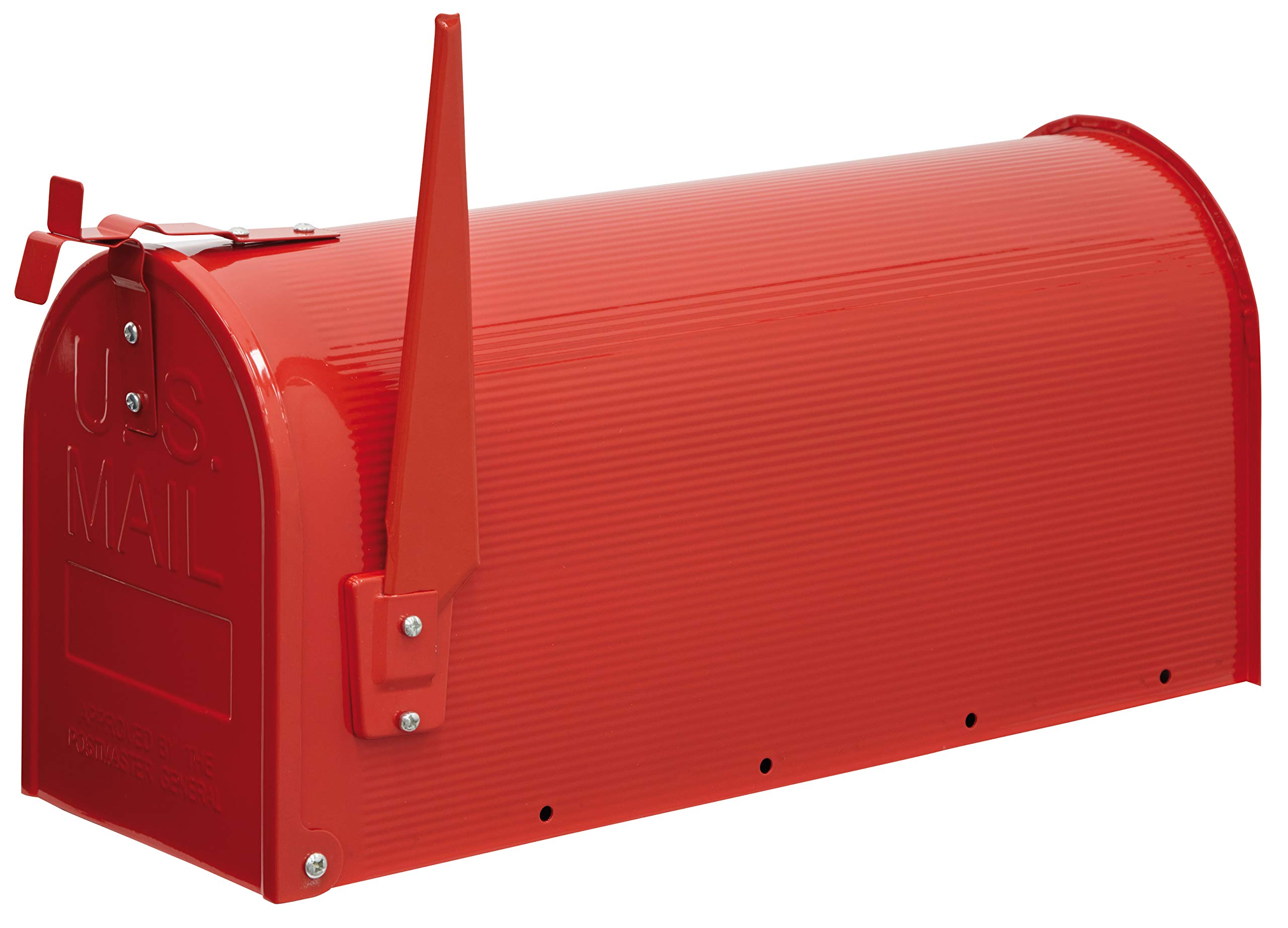 Domus USA Rustic Red Varnished Steel Mailbox - Durable & Weather-Resistant for Home, Farmhouse, or Cottage Exterior Decor