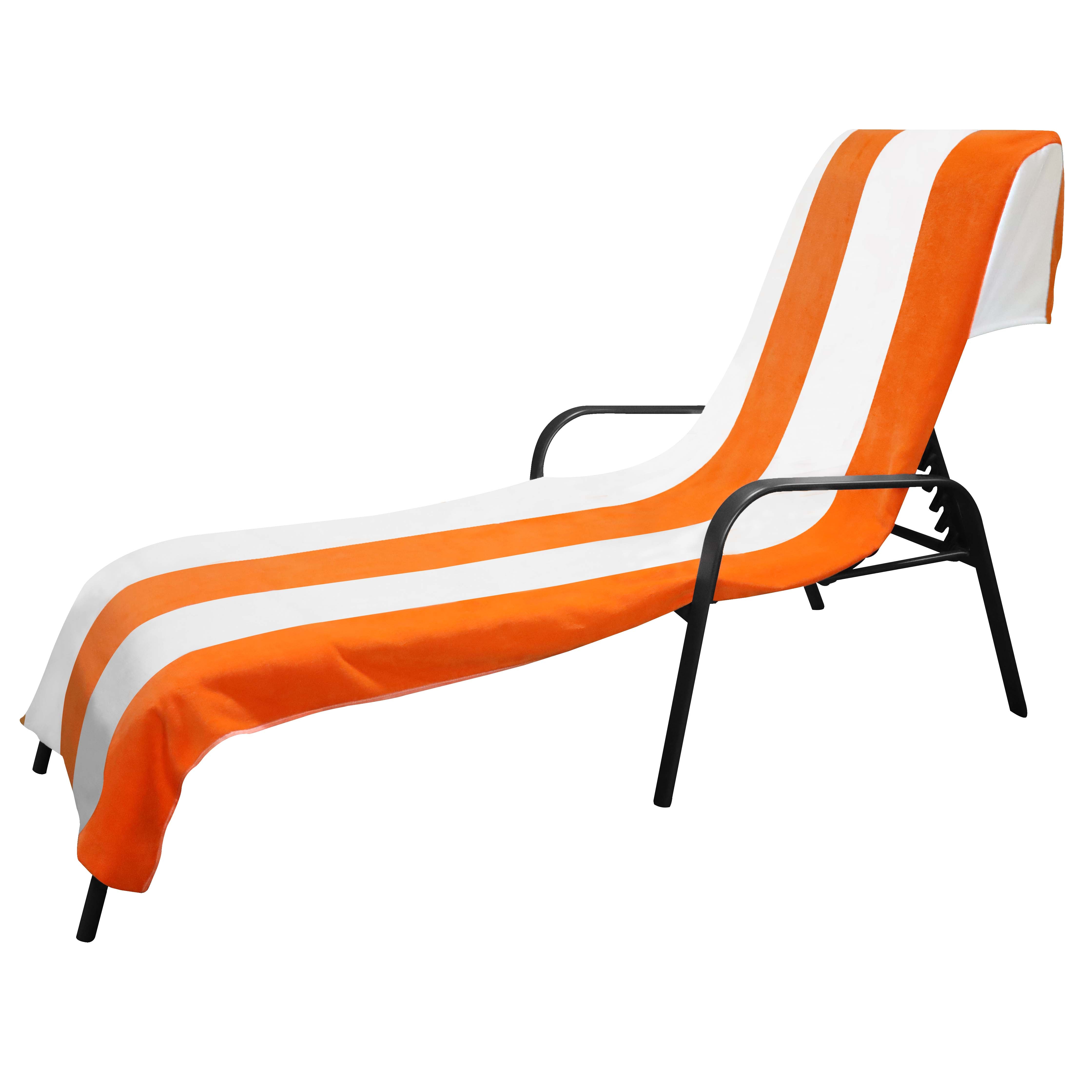 Premium Cotton Cabana Stripe Chaise Lounge Chair Cover - Standard Size, UV Resistant & Waterproof - Perfect for Poolside, Patio, and Outdoor Furniture Protection