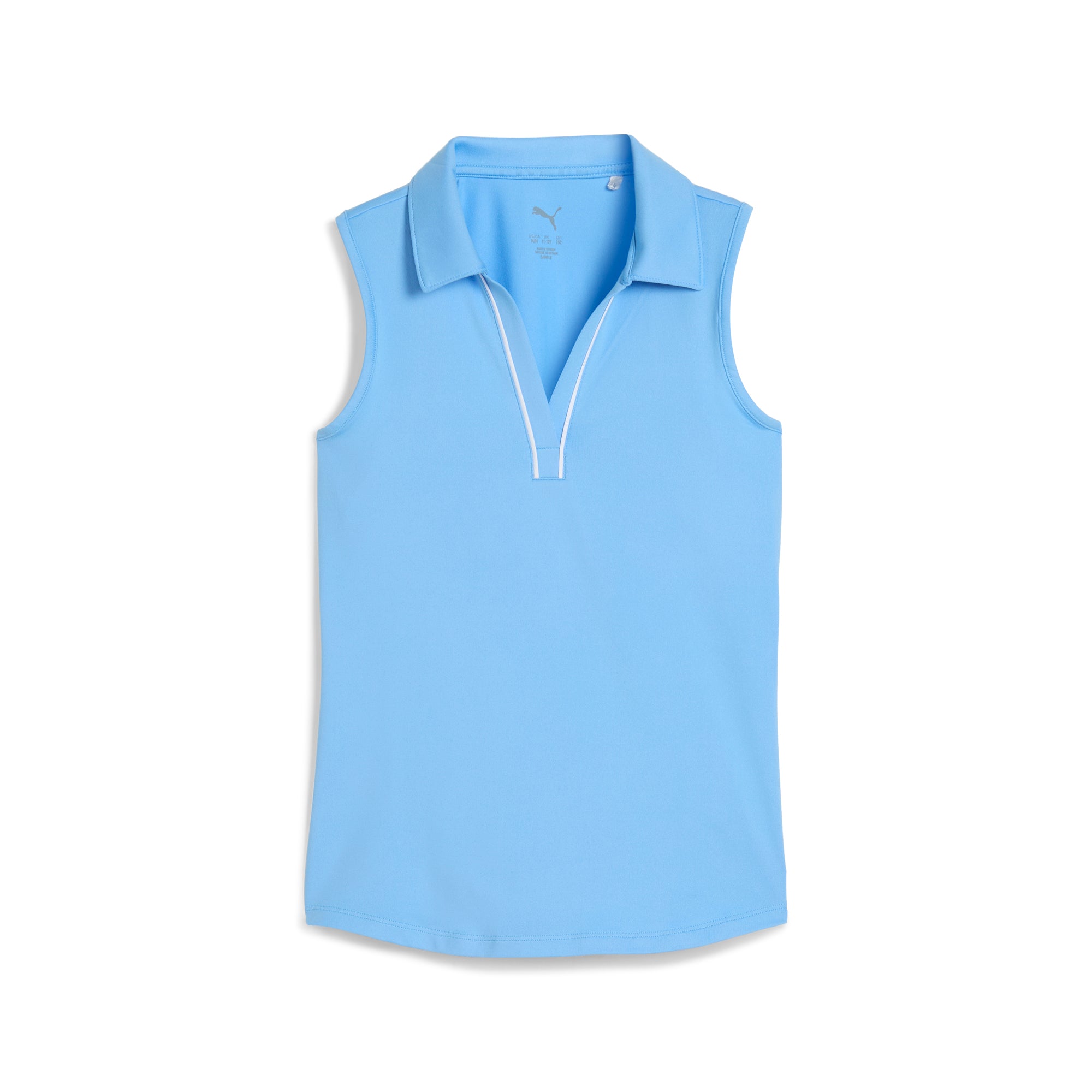 Girl's CLOUDSPUN Piped Sleeveless Golf Polo Shirt - Breathable Moisture-Wicking Performance Top for Junior Golfers & Summer Sports
