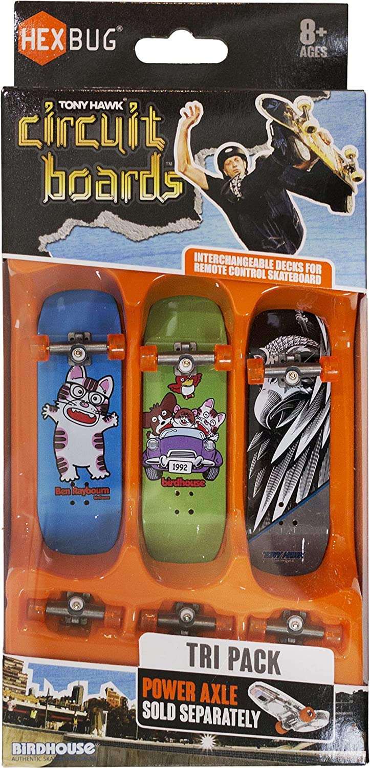 HEXBUG Tony Hawk Circuit Boards Tri Pack – Complete 4-Piece Set for RC Stunt Car Racing | Perfect for Kids' STEM Toys, Birthday Gifts & Indoor Racing Battles