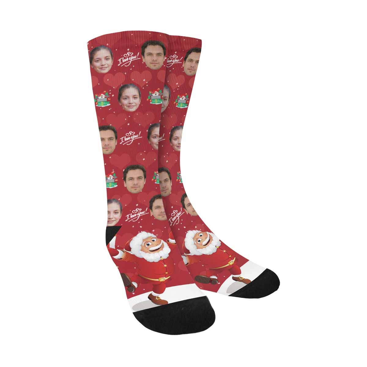 Custom Photo Face Sublimated Crew Socks - Personalized All Over Print Unisex Socks - Perfect Gift for Birthdays, Anniversaries & Family Reunions