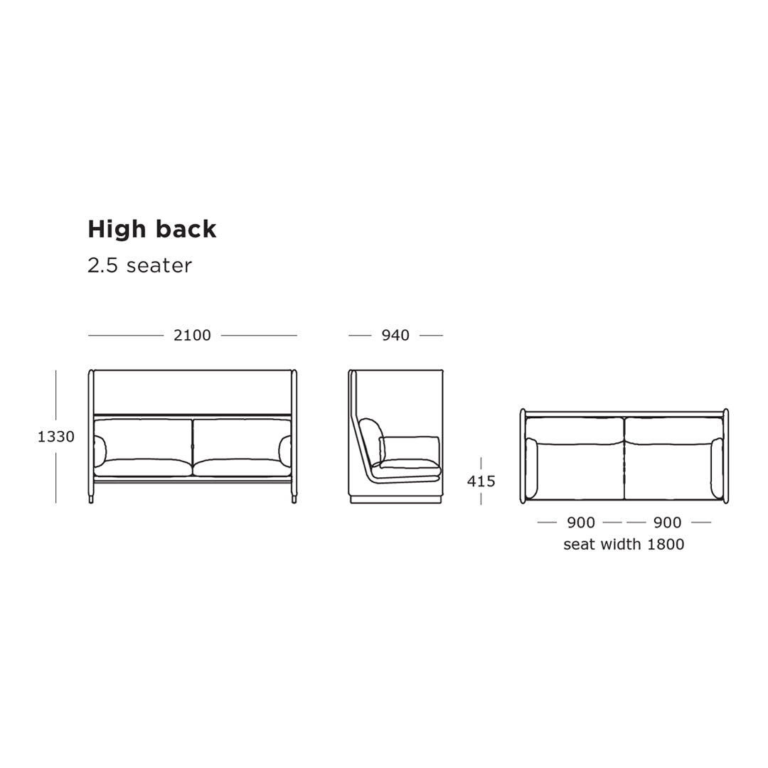 Premium High Back Sofa - Tivoli Collection Col. 06 - 2.5 Seater (Queen Size) - Modern Living Room Furniture for Home & Office Comfort