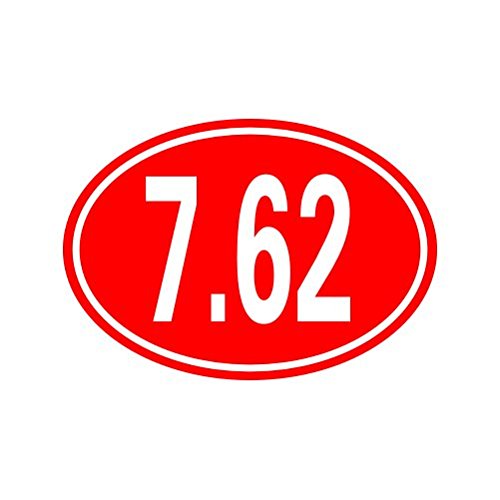 7.62 Oval Sticker - Red Die-Cut Decal for Laptops, Cars, Water Bottles & DIY Crafts
