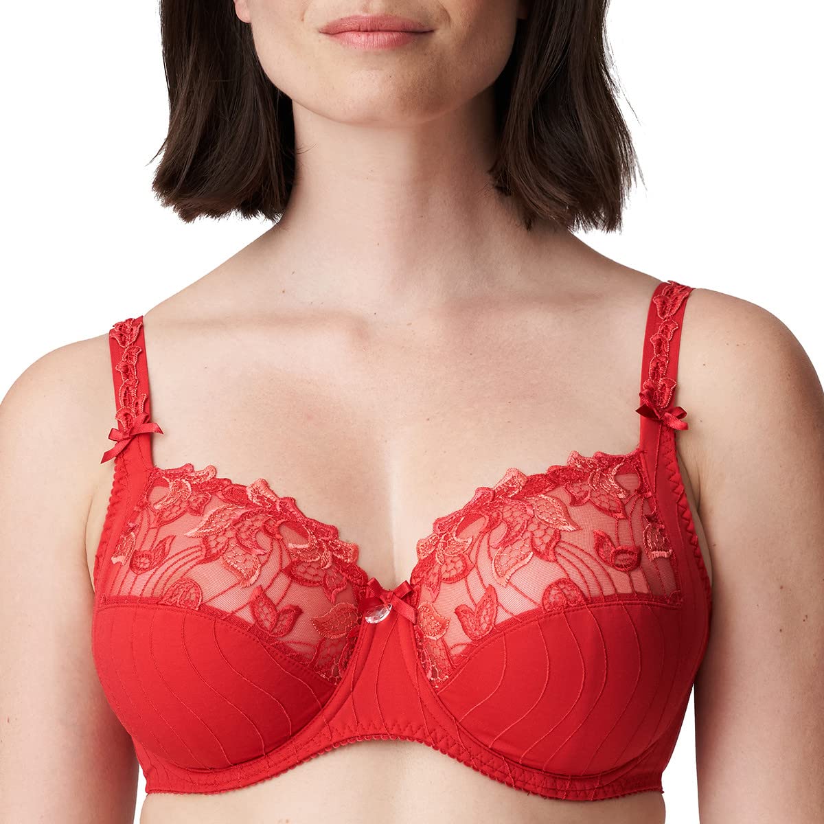 PrimaDonna Deauville Side Support Bra 32H Scarlet Red - Full Coverage Underwire Bra for Large Bust - Perfect for Everyday Comfort & Special Occasions